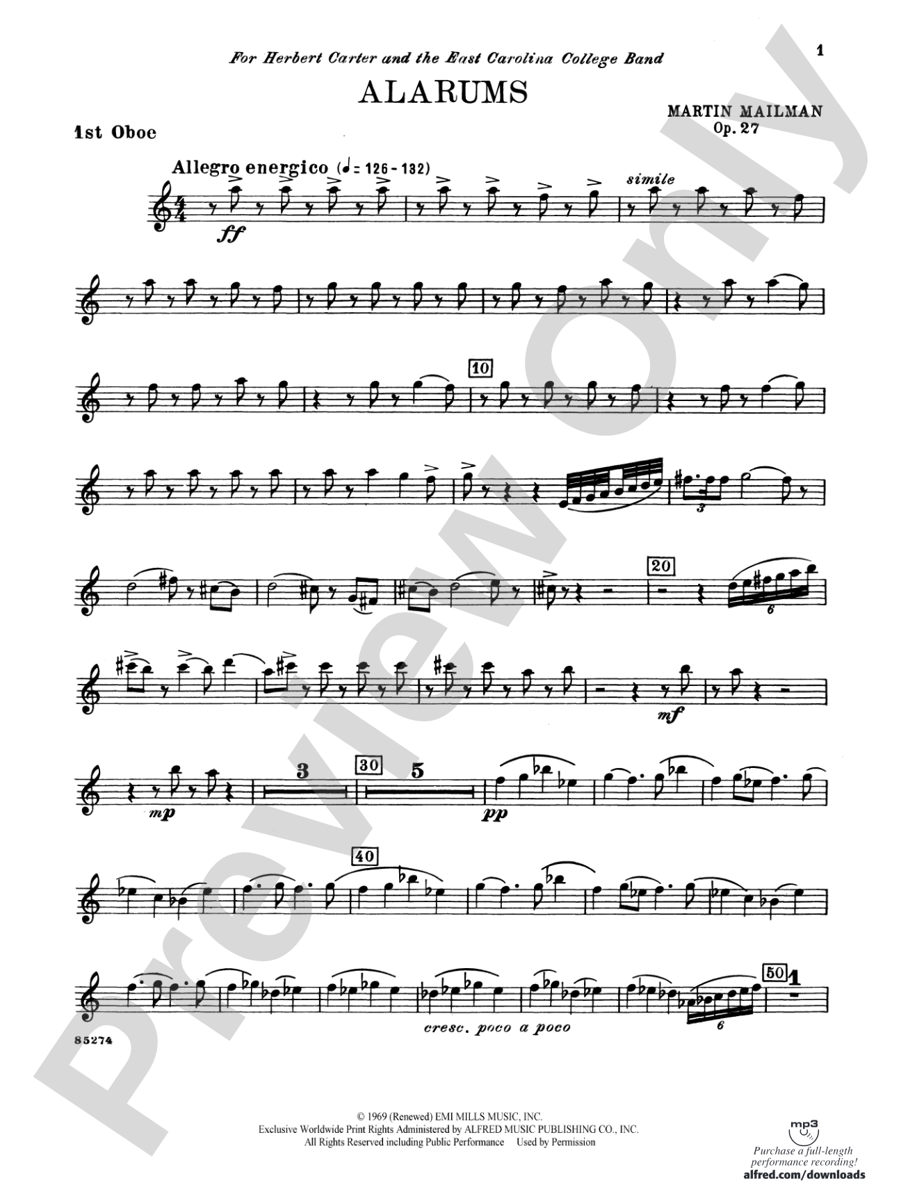 Alarums, Op. 27: Oboe