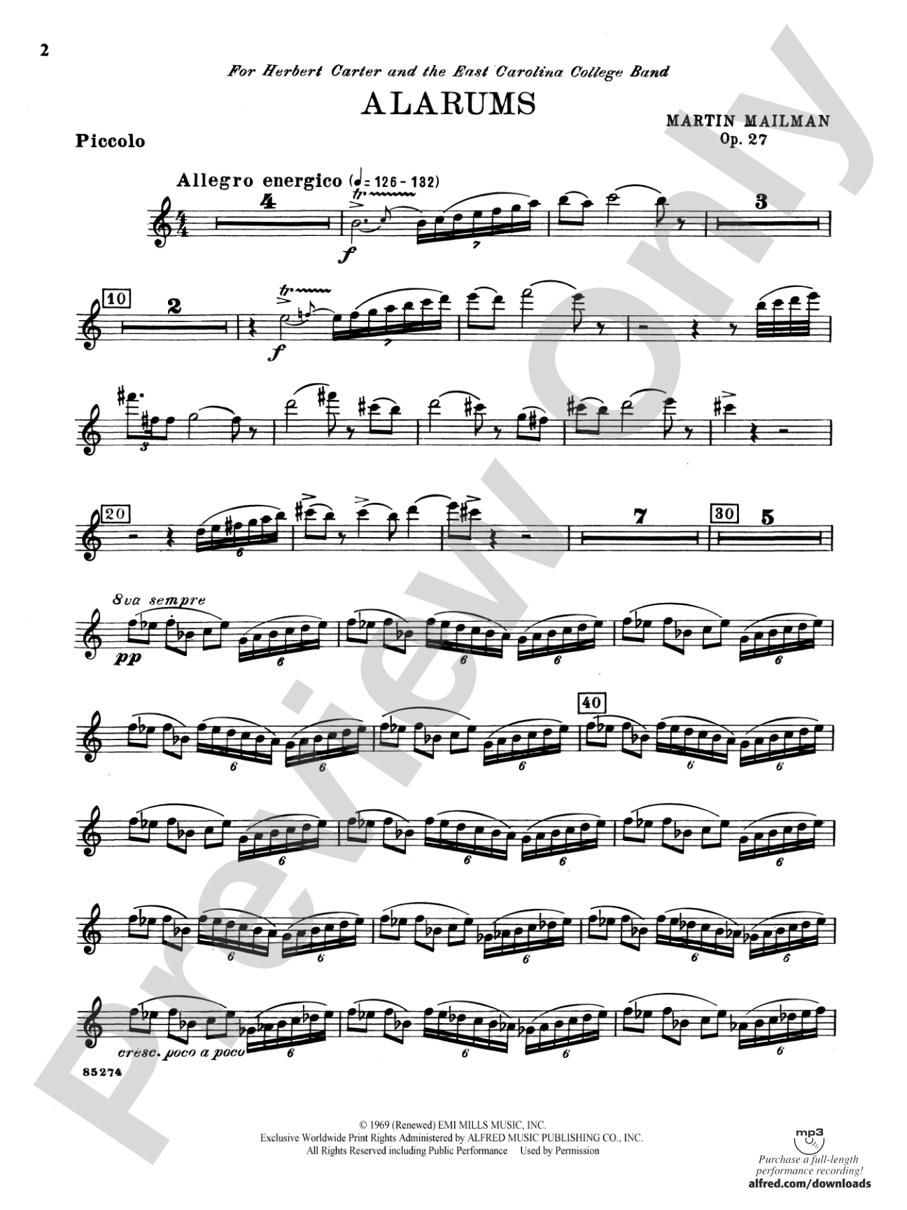 Alarums, Op. 27: Piccolo
