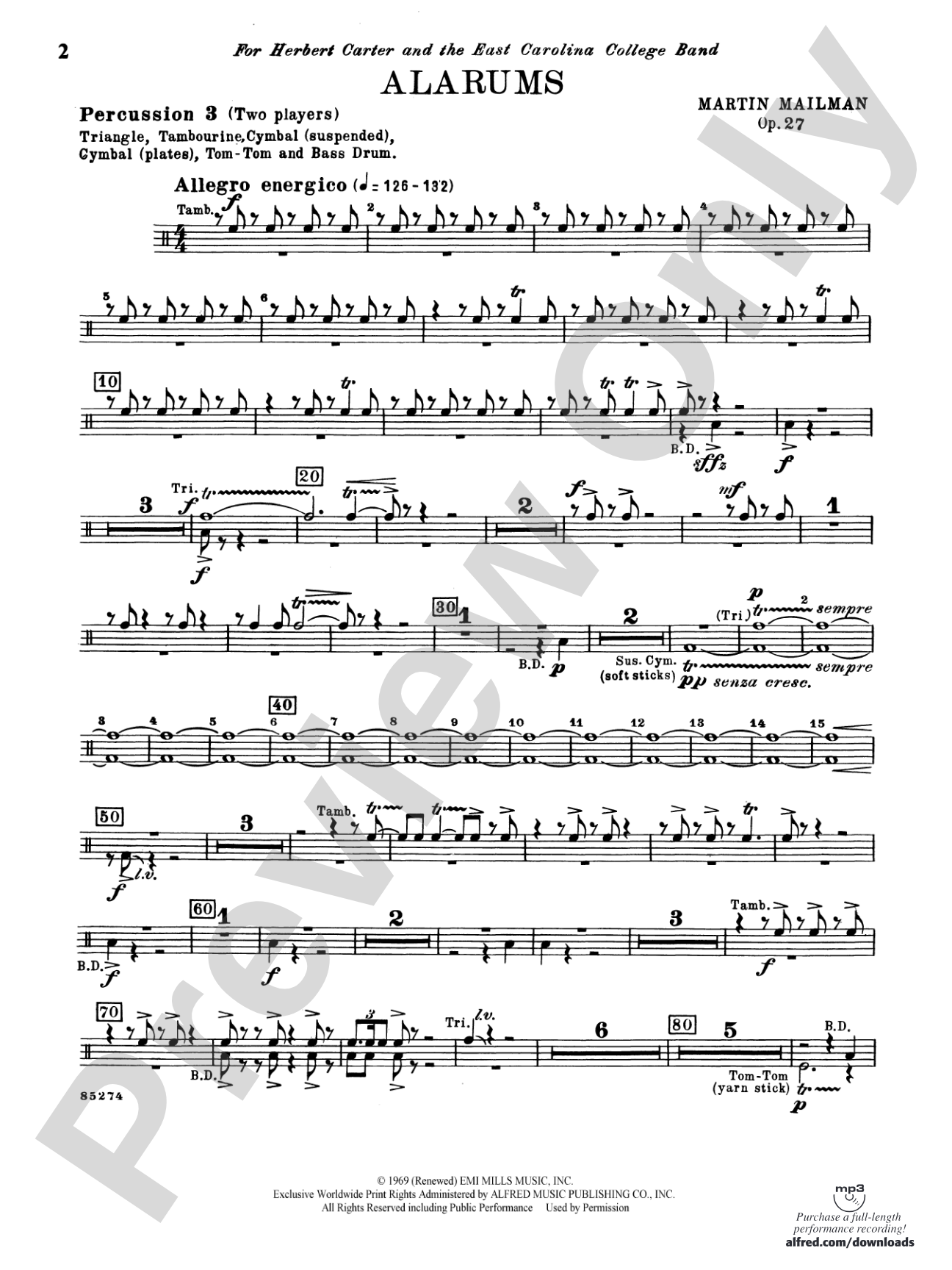 Alarums, Op. 27: 3rd Percussion