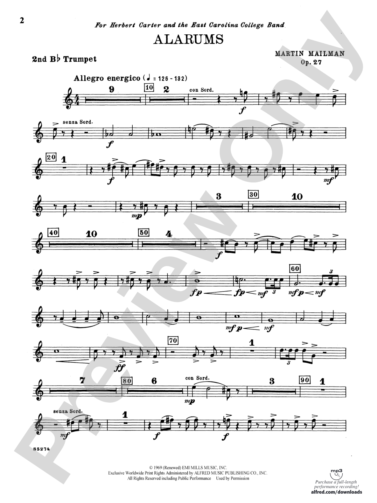 Alarums, Op. 27: 2nd B-flat Trumpet