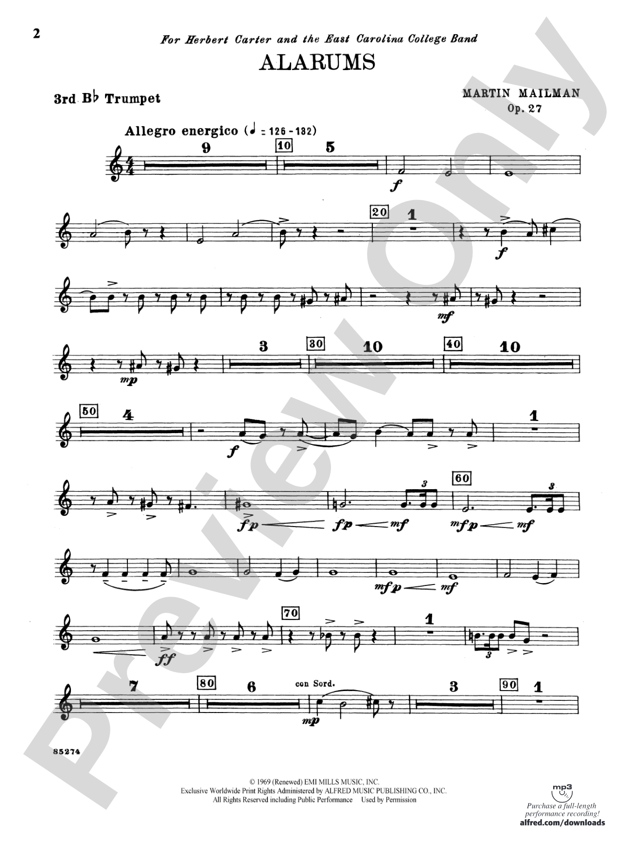 Alarums, Op. 27: 3rd B-flat Trumpet