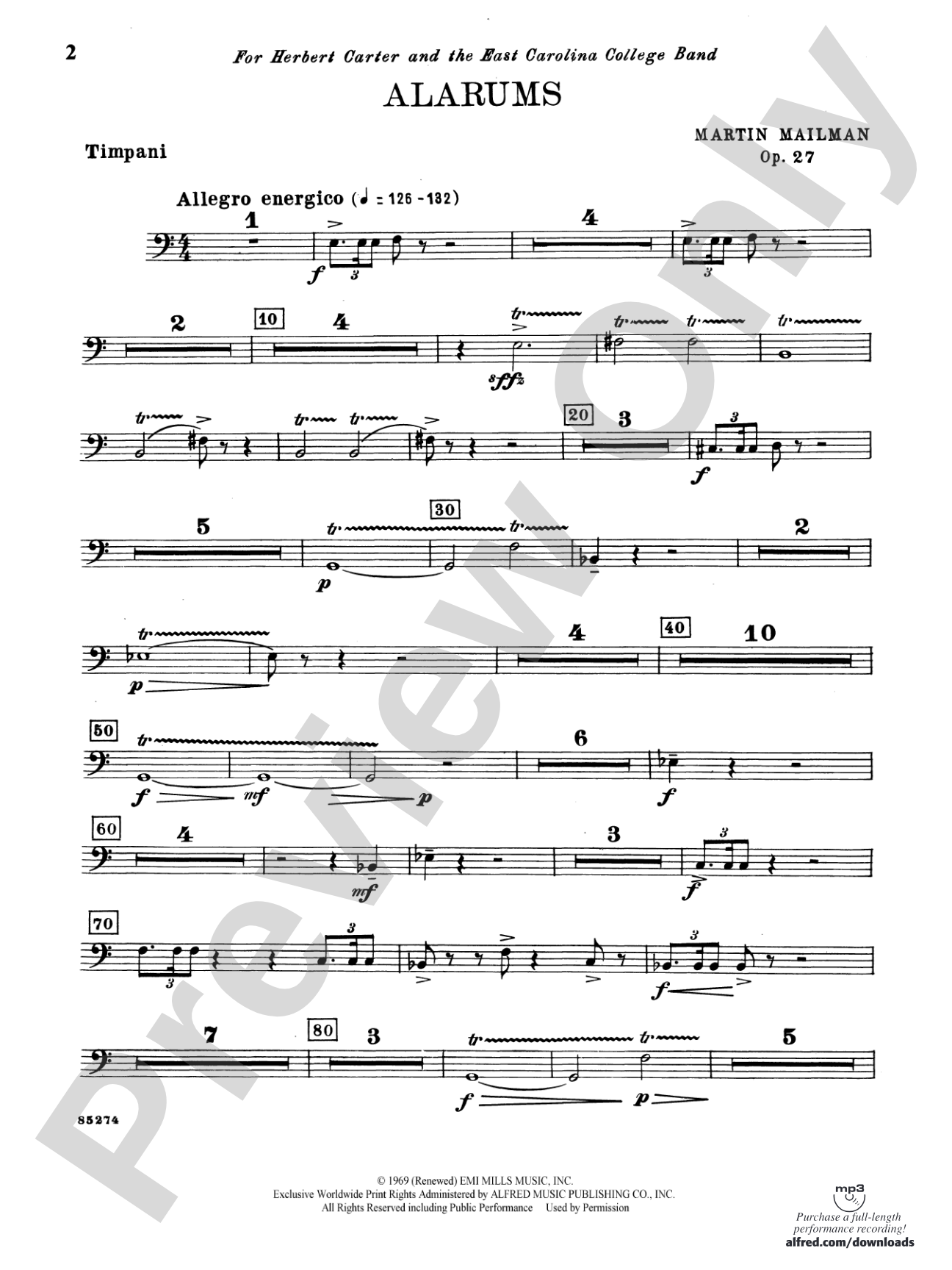 Alarums, Op. 27: Timpani