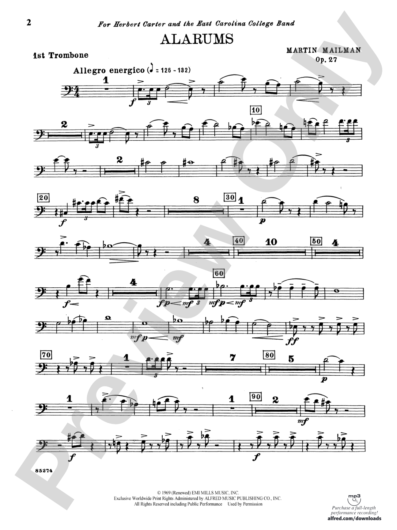 Alarums, Op. 27: 1st Trombone
