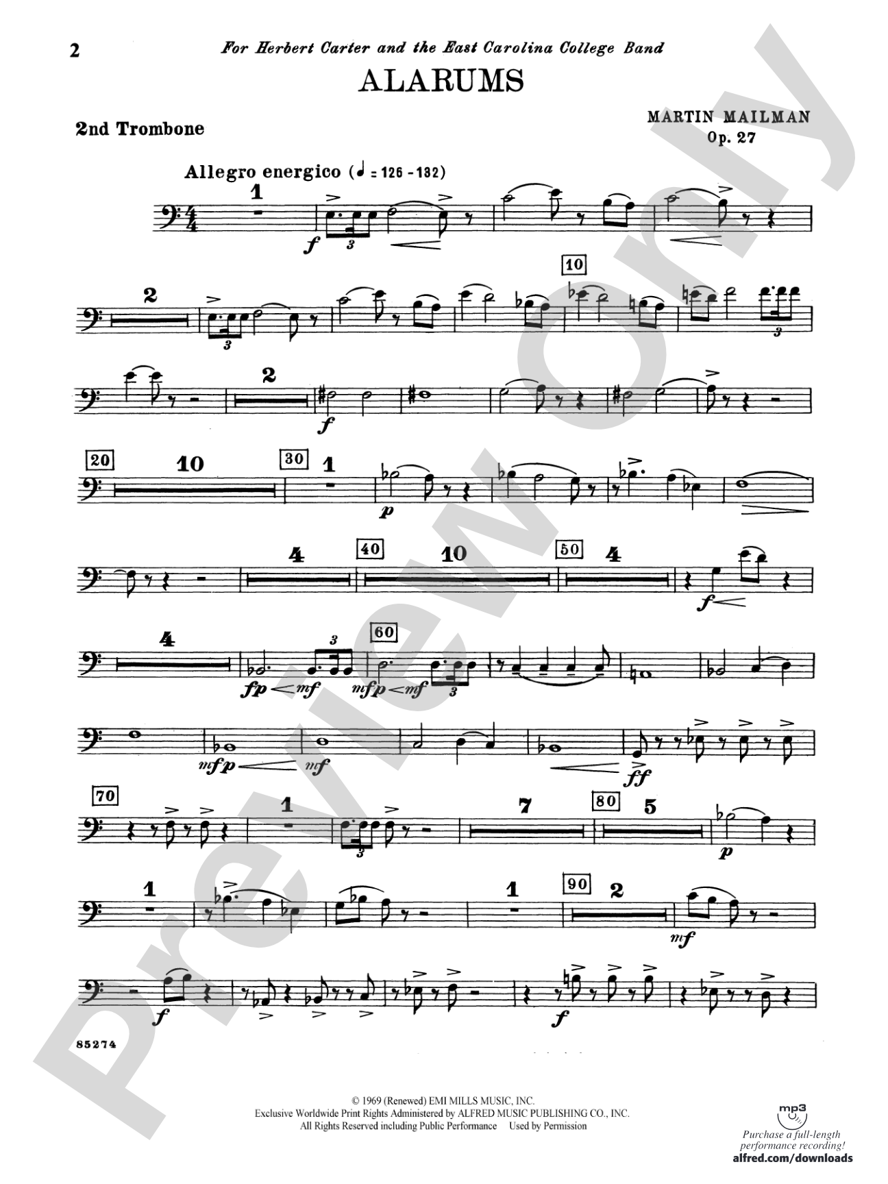 Alarums, Op. 27: 2nd Trombone