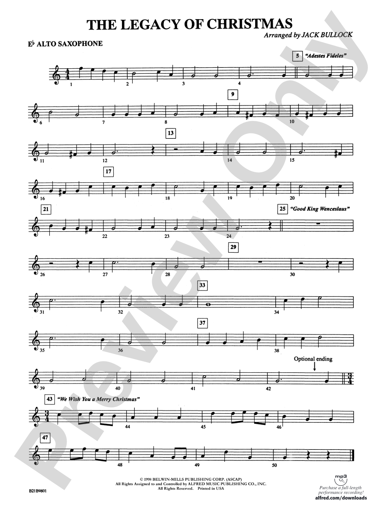 The Legacy of Christmas: E-flat Alto Saxophone