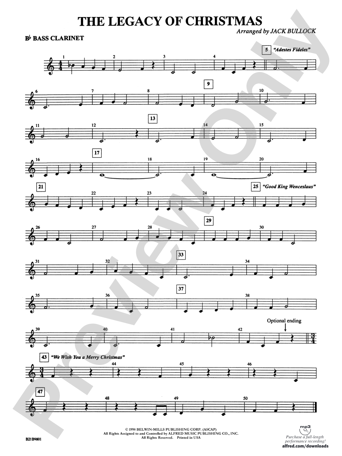 The Legacy of Christmas: B-flat Bass Clarinet