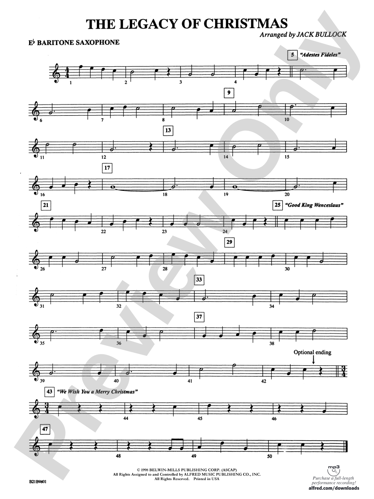 The Legacy of Christmas: E-flat Baritone Saxophone