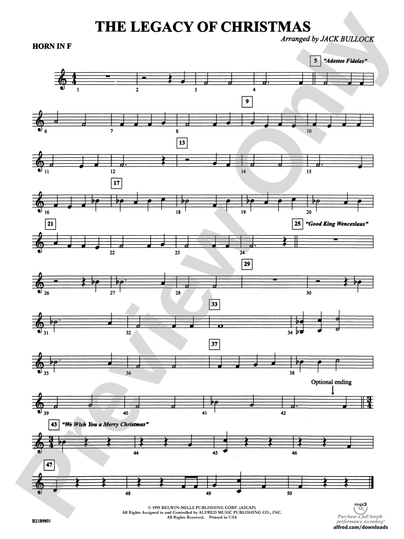 The Legacy of Christmas: 1st F Horn