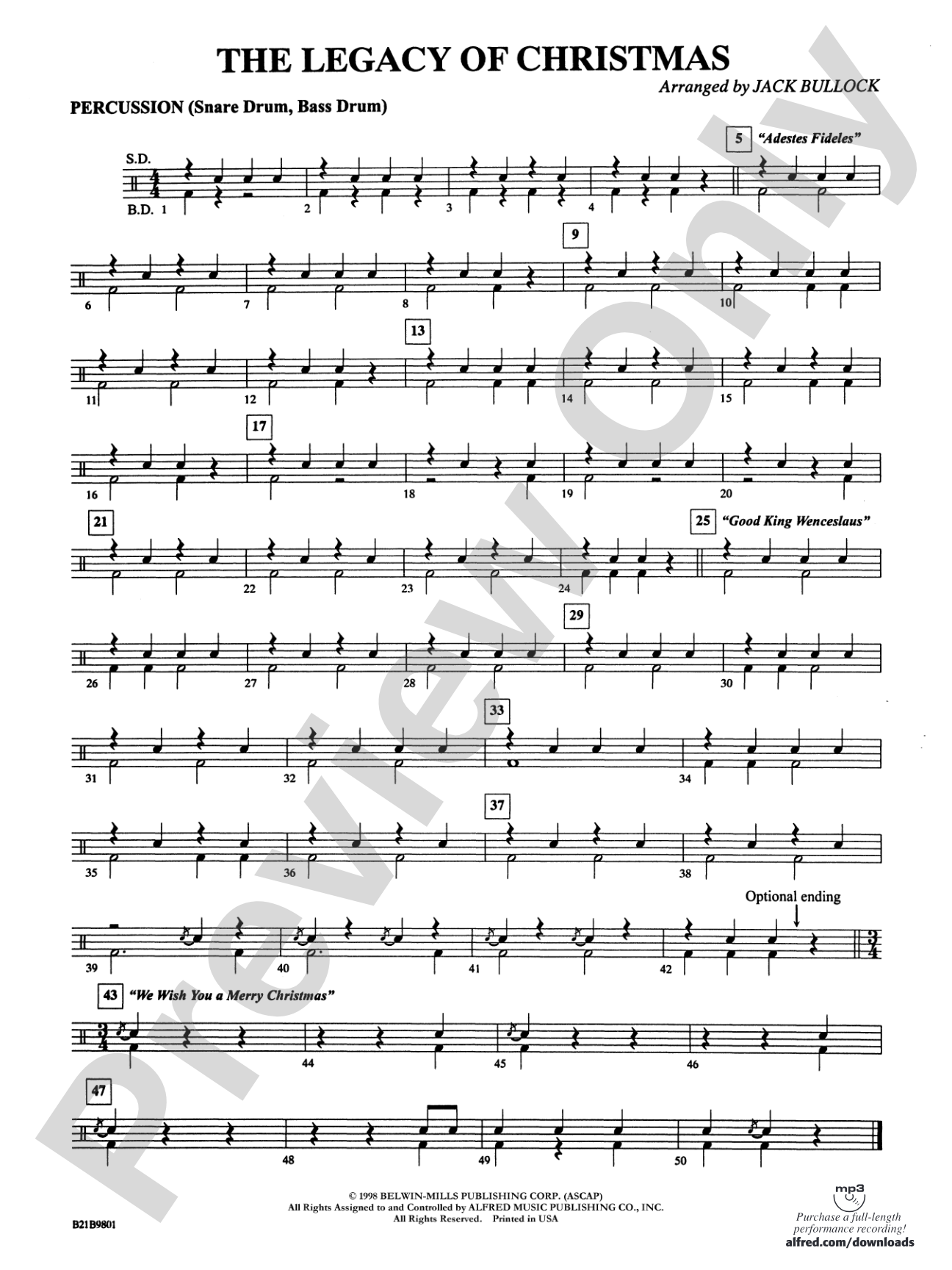 The Legacy of Christmas: 1st Percussion