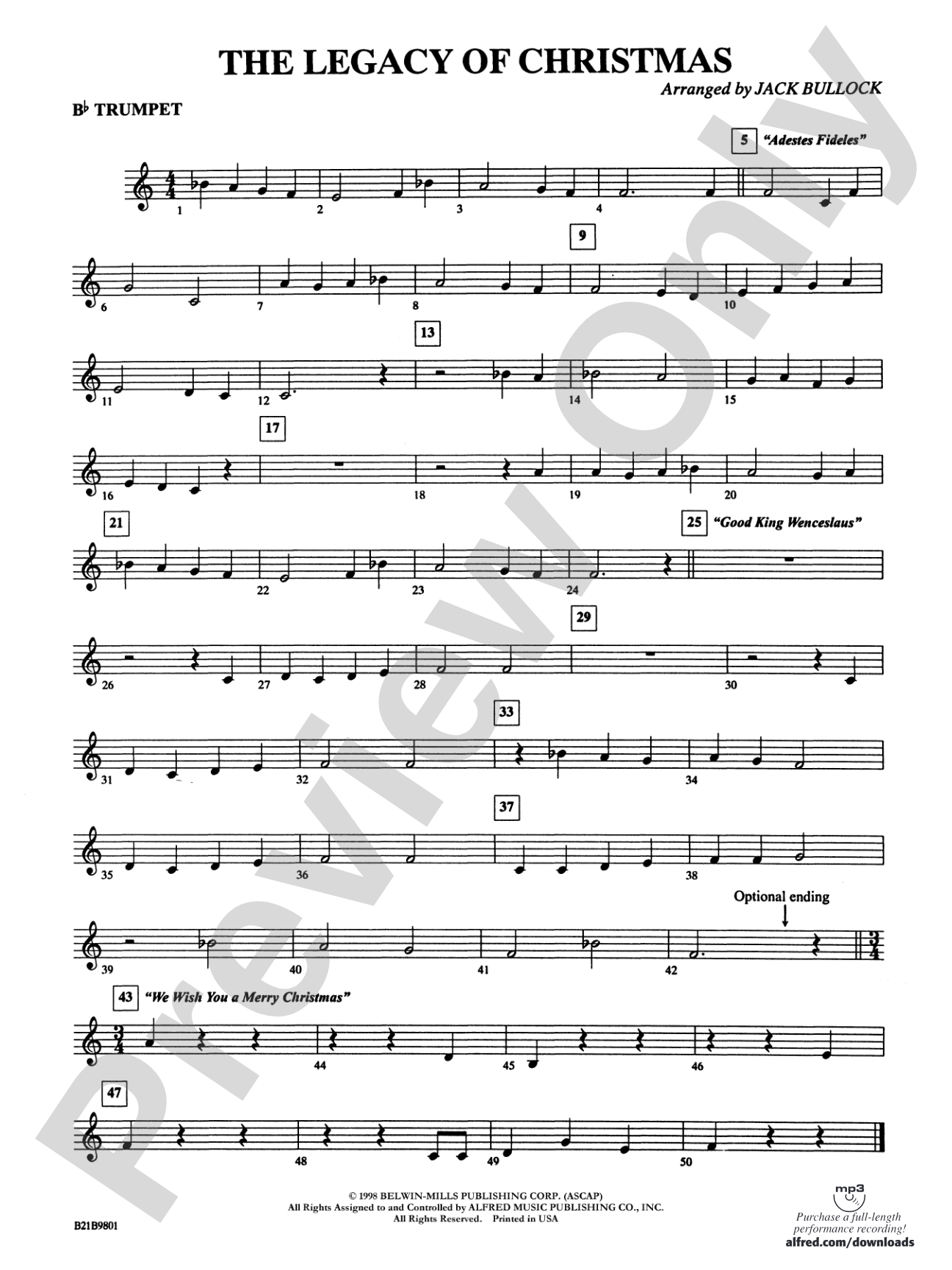 The Legacy of Christmas: 1st B-flat Trumpet