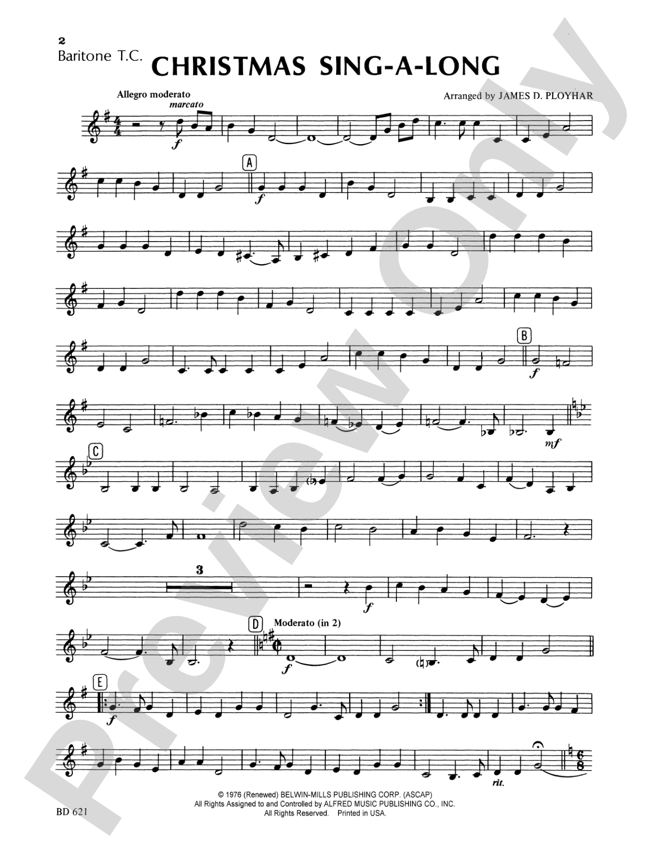 Christmas Sing-a-Long (for Band with Audience Participation): Baritone T.C.