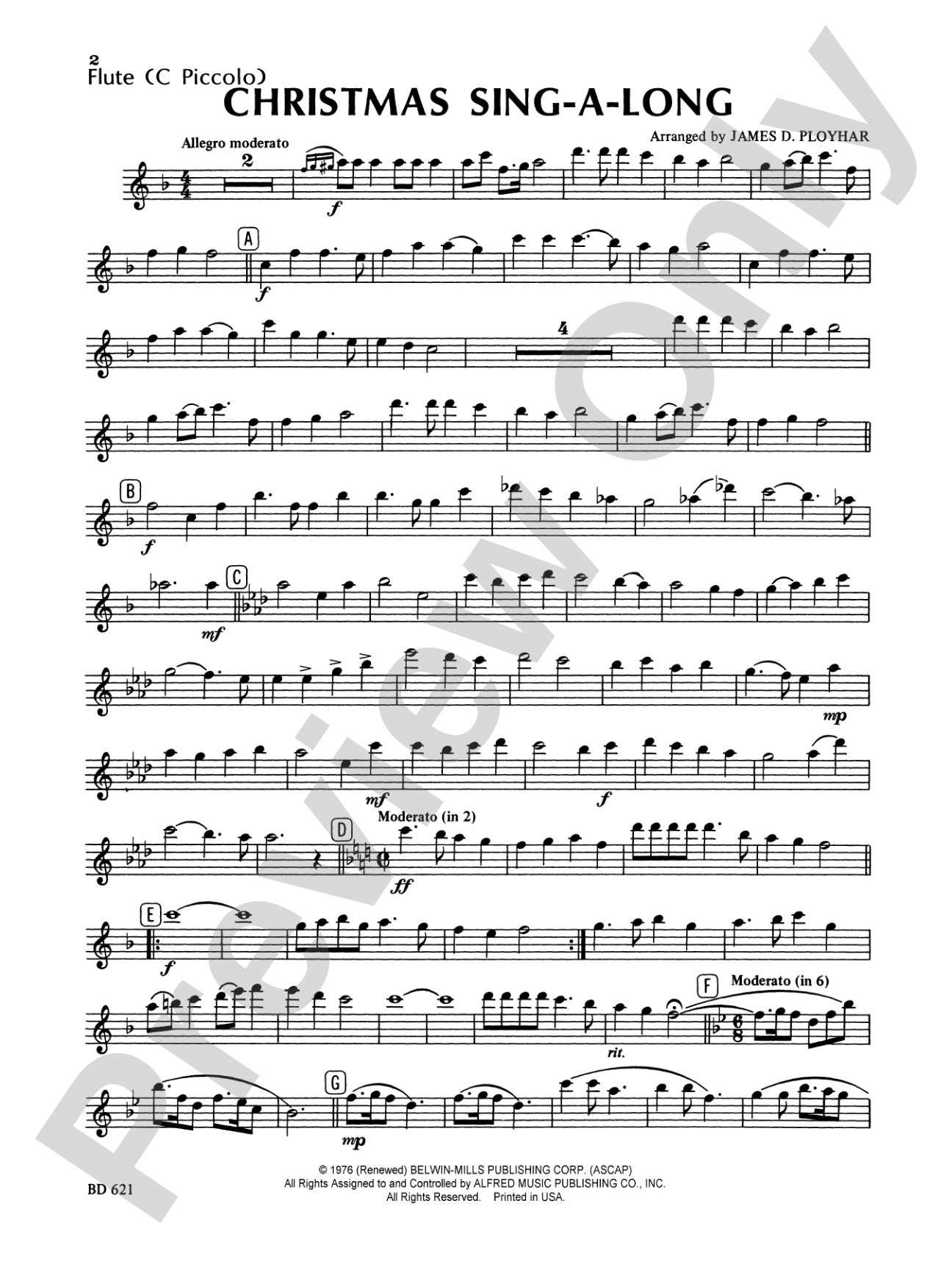 Christmas Sing-a-Long (for Band with Audience Participation): Flute