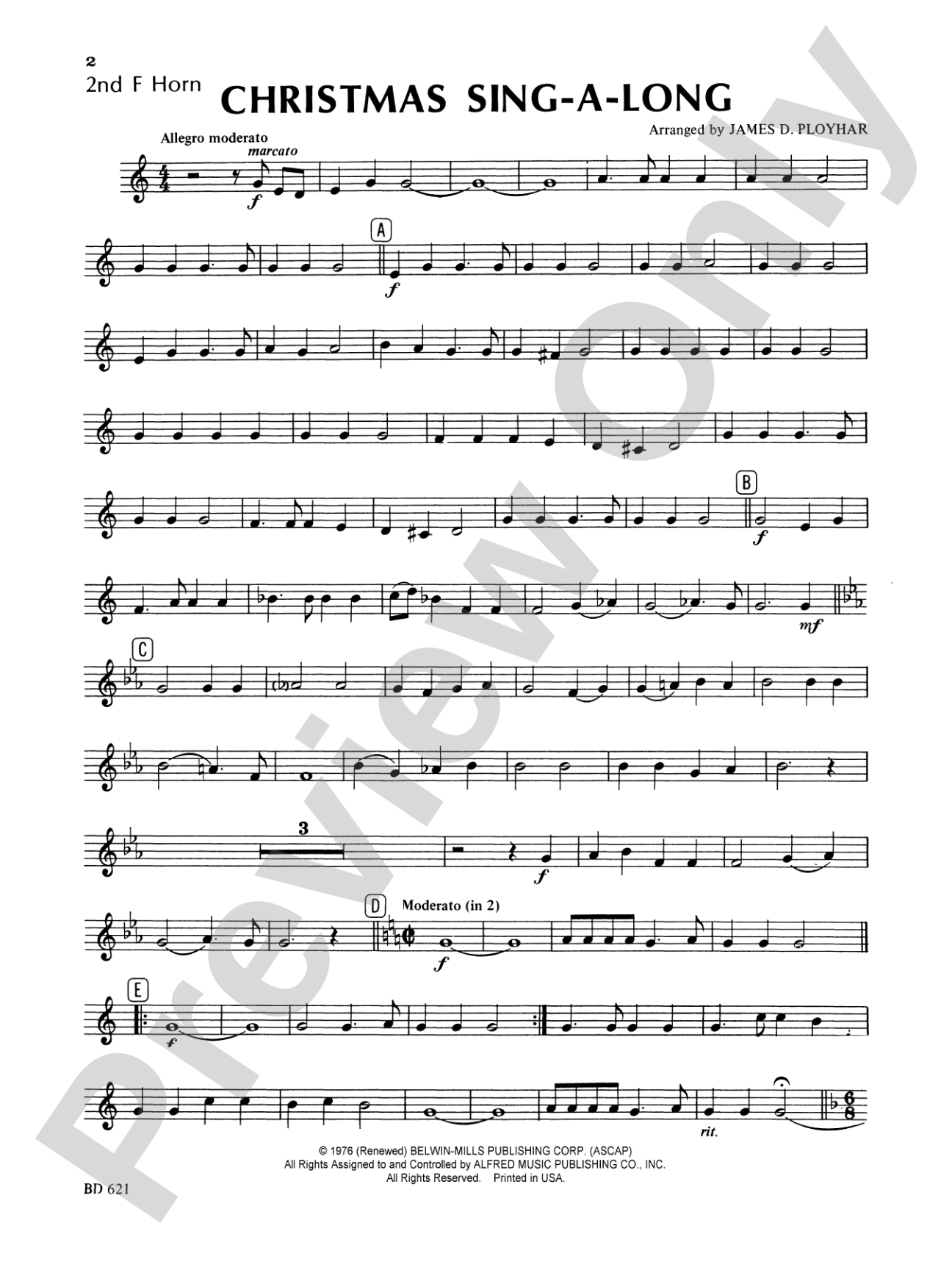 Christmas Sing-a-Long (for Band with Audience Participation): 2nd F Horn