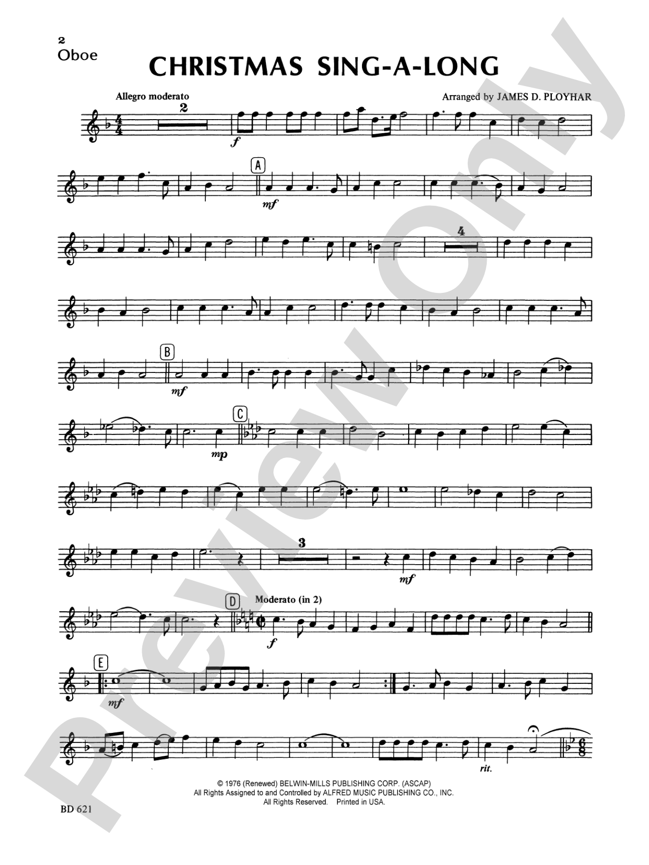 Christmas Sing-a-Long (for Band with Audience Participation): Oboe