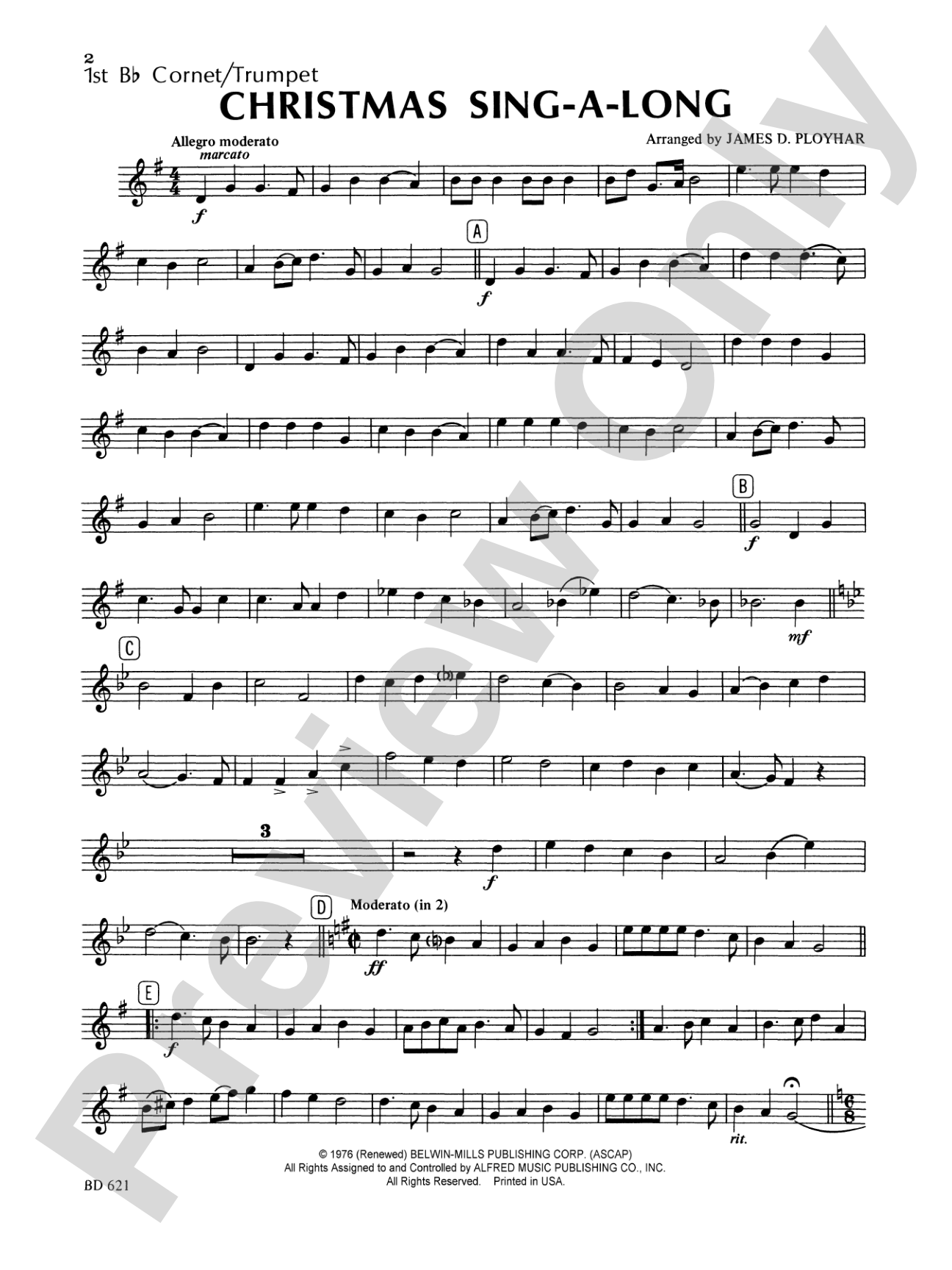 Christmas Sing-a-Long (for Band with Audience Participation): 1st B-flat Trumpet