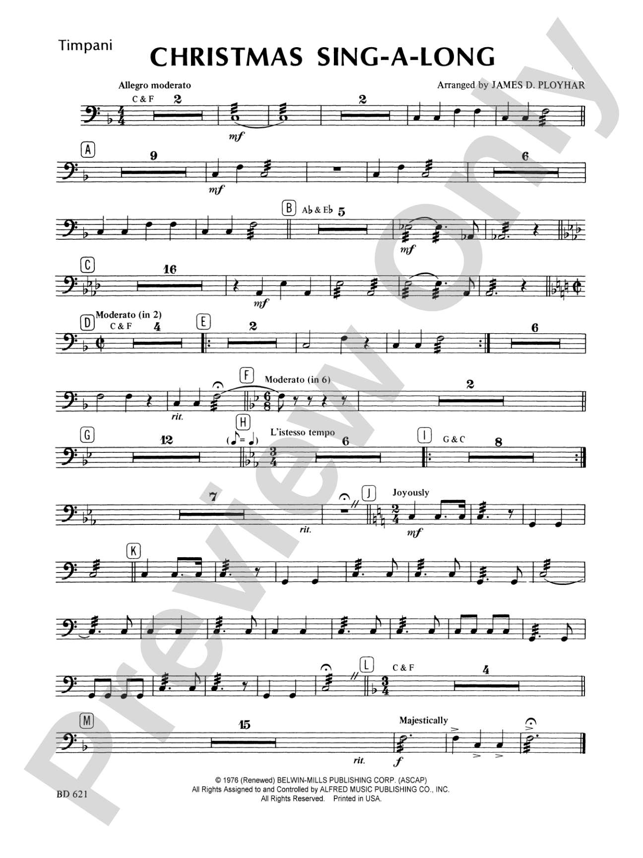 Christmas Sing-a-Long (for Band with Audience Participation): Timpani