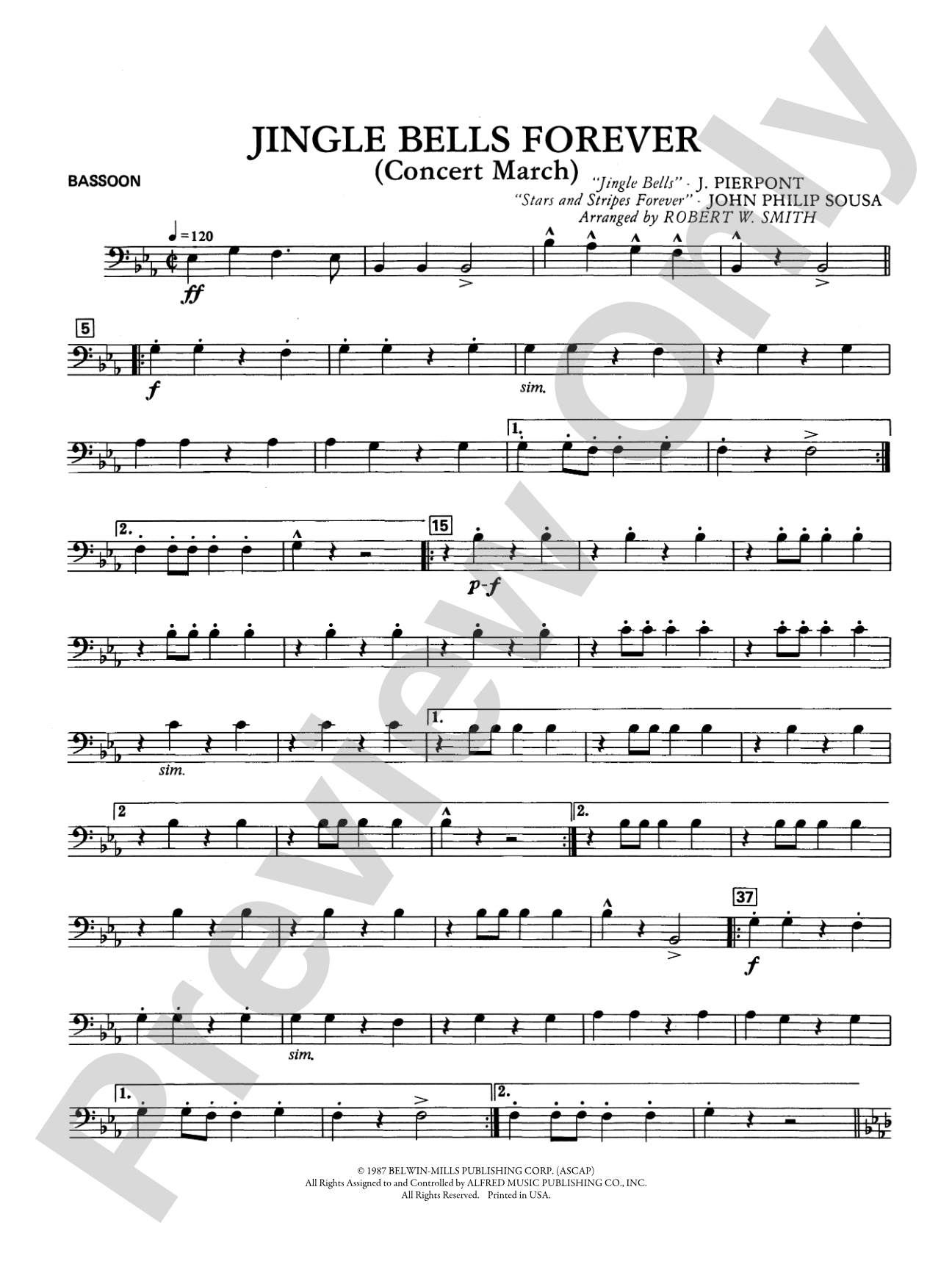 Jingle Bells Forever (Concert March): Bassoon