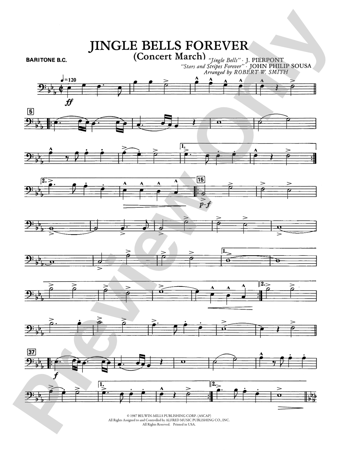Jingle Bells Forever (Concert March): Baritone B.C.