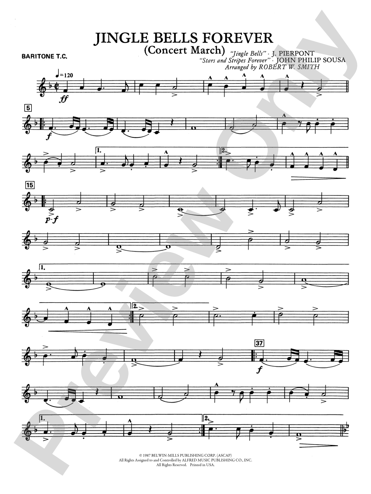 Jingle Bells Forever (Concert March): Baritone T.C.