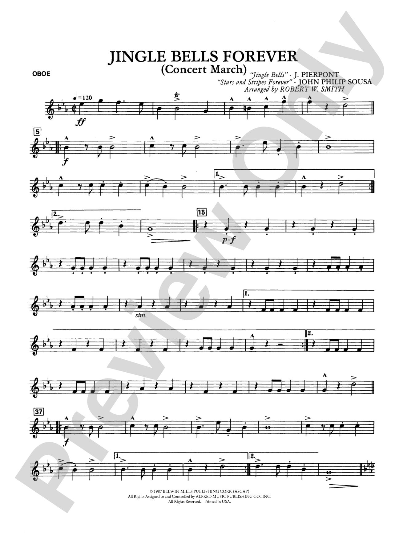 Jingle Bells Forever (Concert March): Oboe