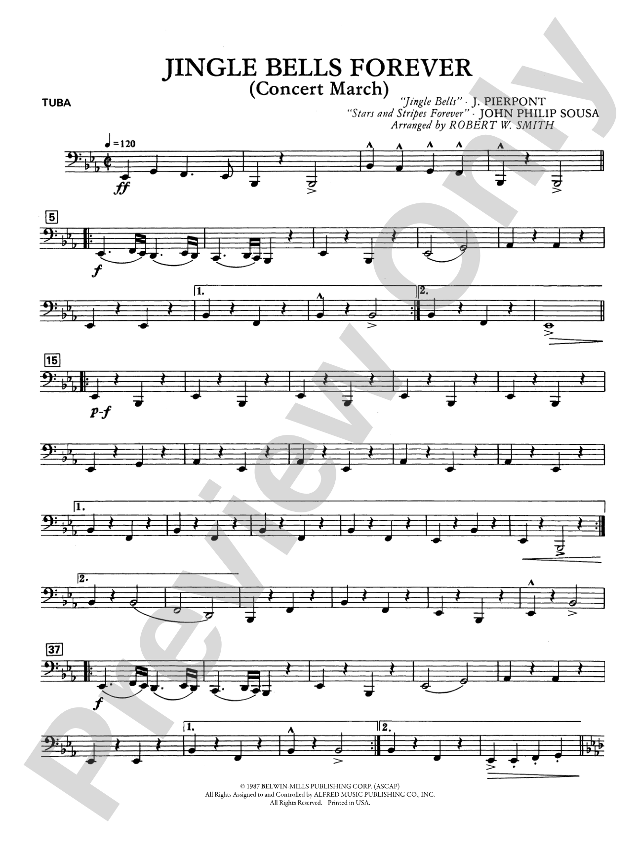 Jingle Bells Forever (Concert March): Tuba