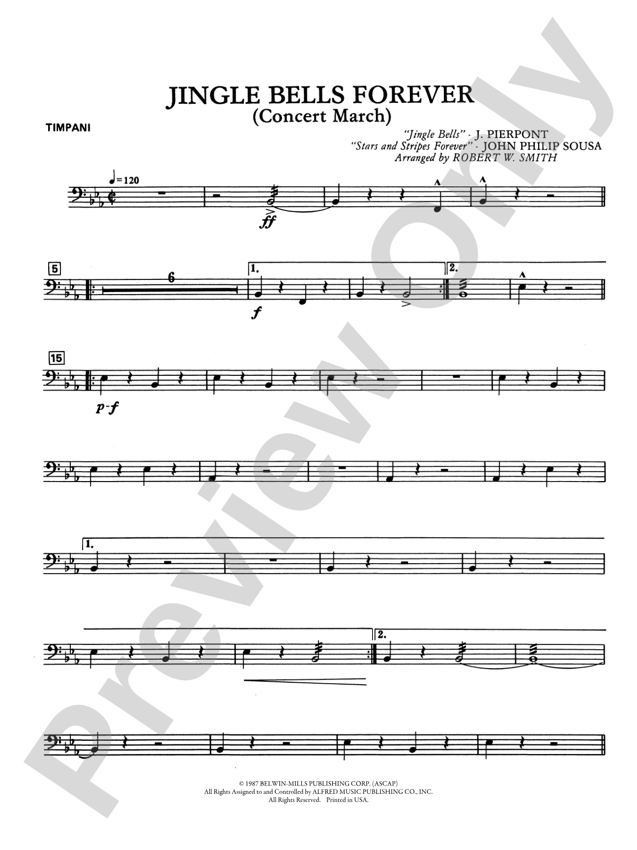 Jingle Bells Forever (Concert March): Timpani