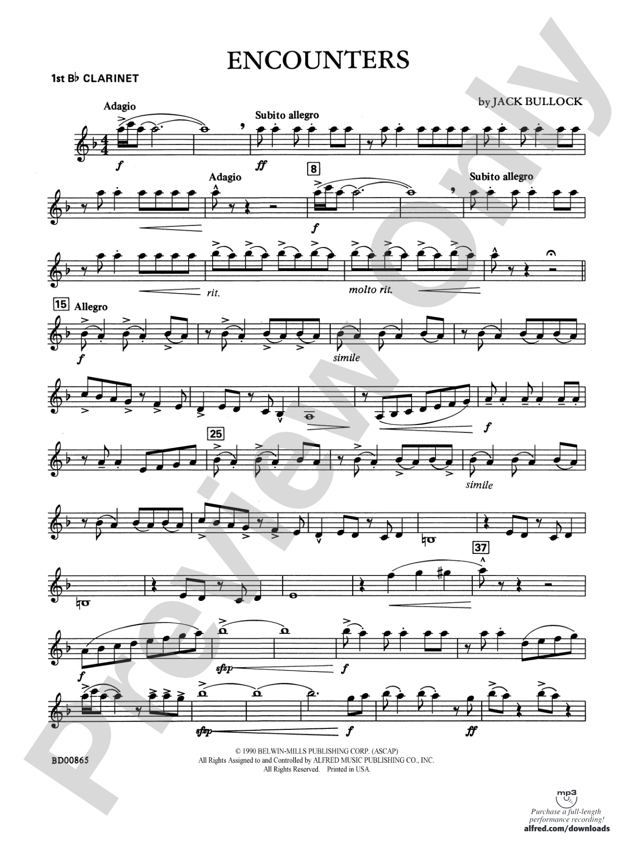 Encounters: 1st B-flat Clarinet