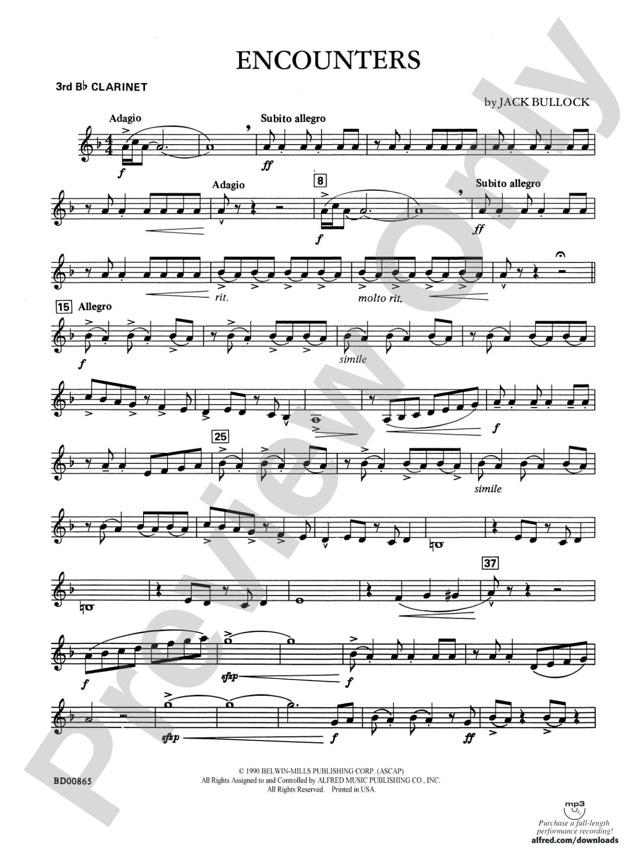Encounters: 3rd B-flat Clarinet