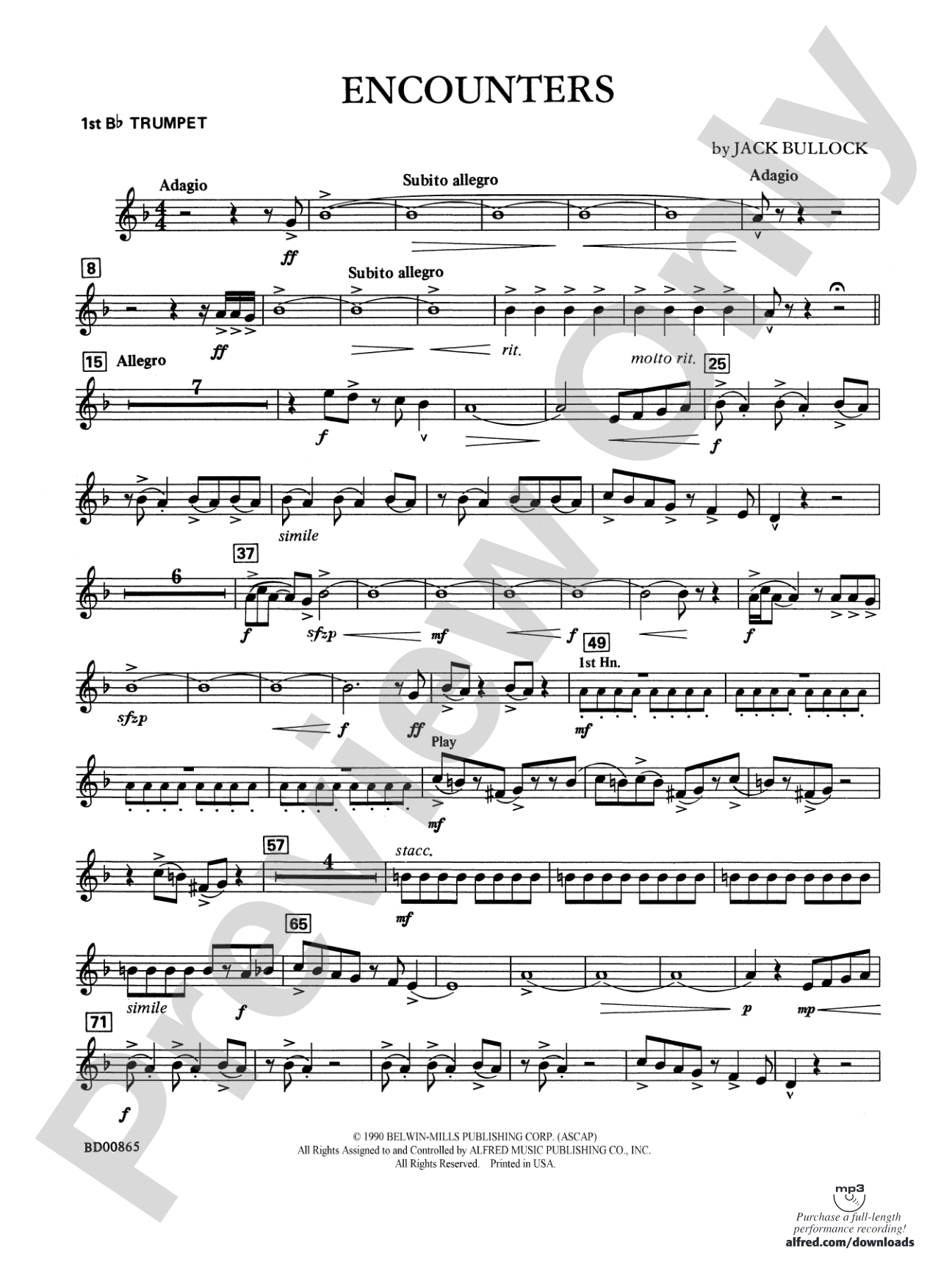 Encounters: 1st B-flat Trumpet