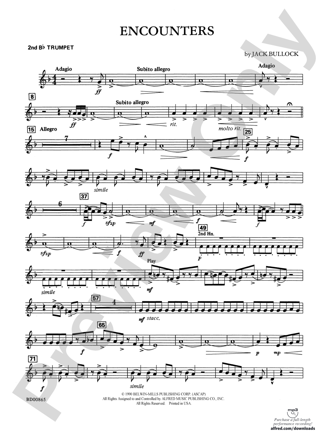 Encounters: 2nd B-flat Trumpet