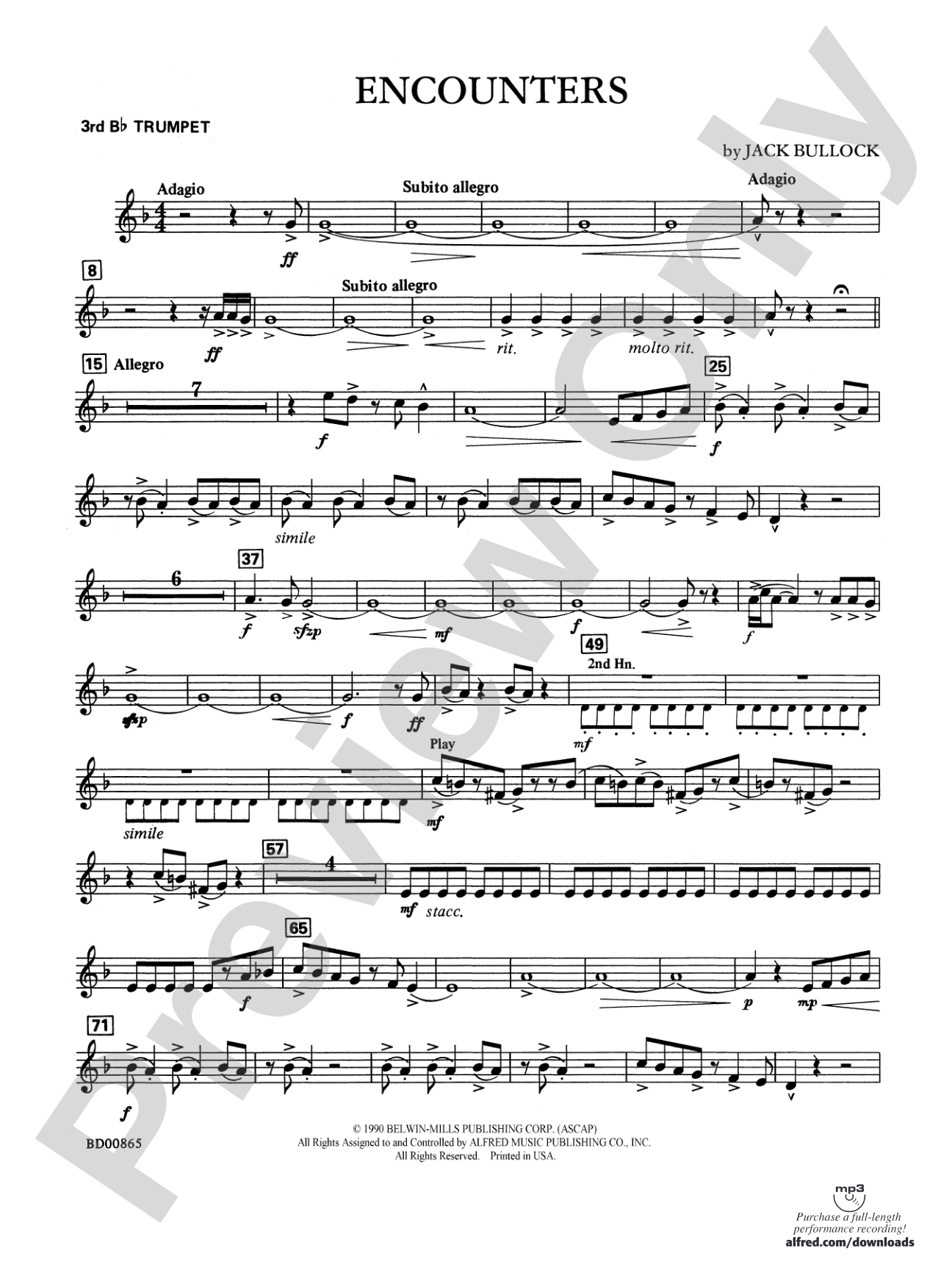 Encounters: 3rd B-flat Trumpet
