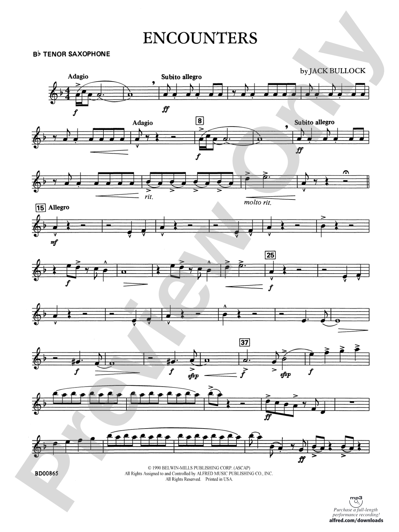 Encounters: B-flat Tenor Saxophone