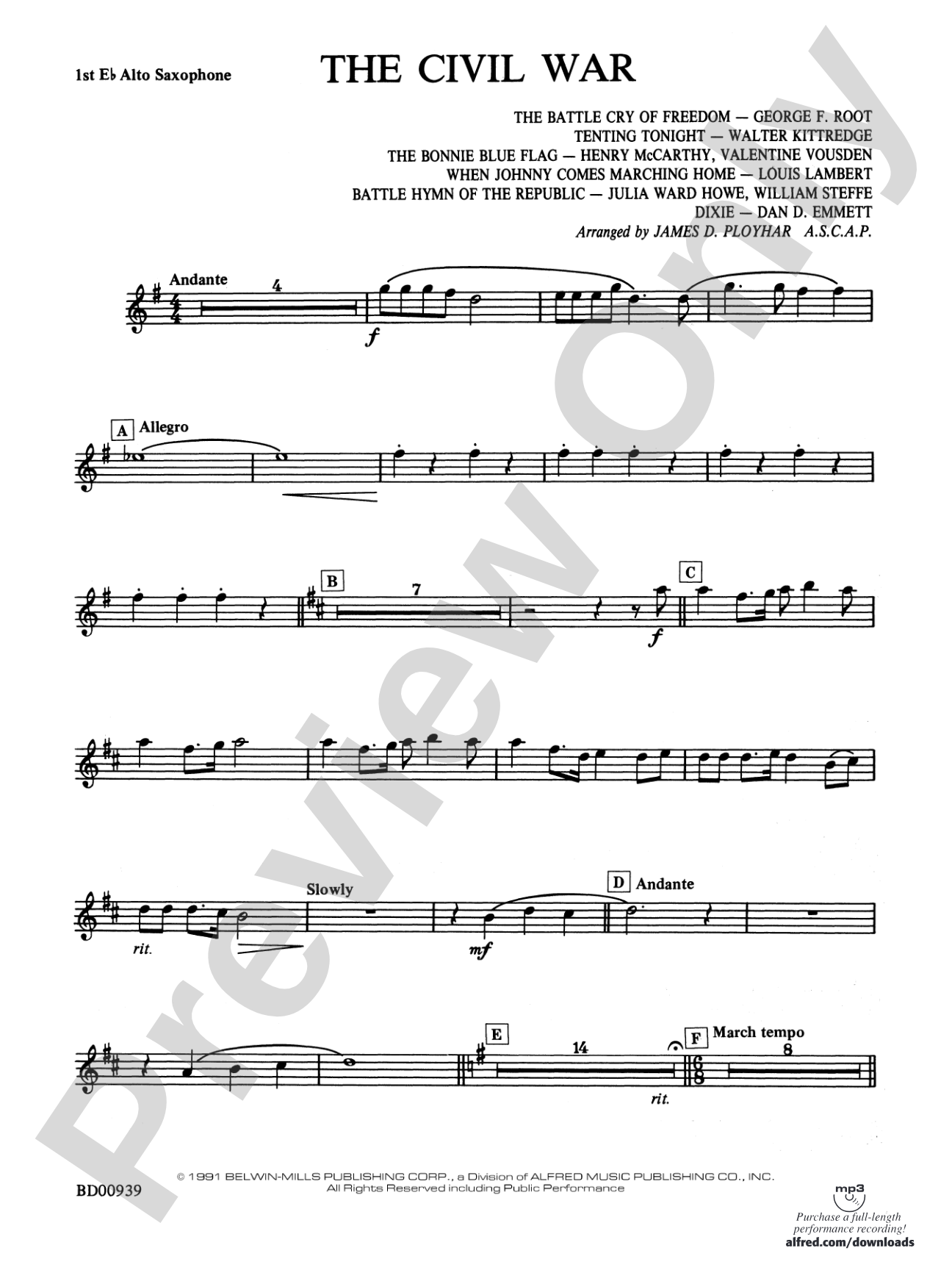 The Civil War: E-flat Alto Saxophone