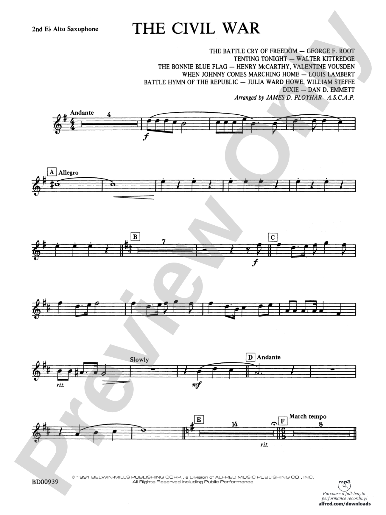 The Civil War: 2nd E-flat Alto Saxophone