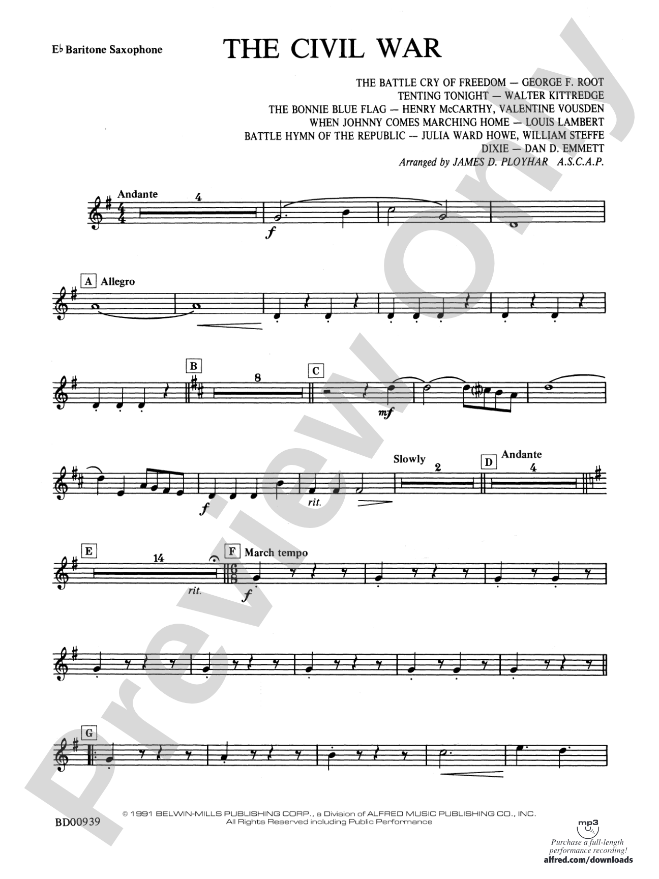 The Civil War: E-flat Baritone Saxophone