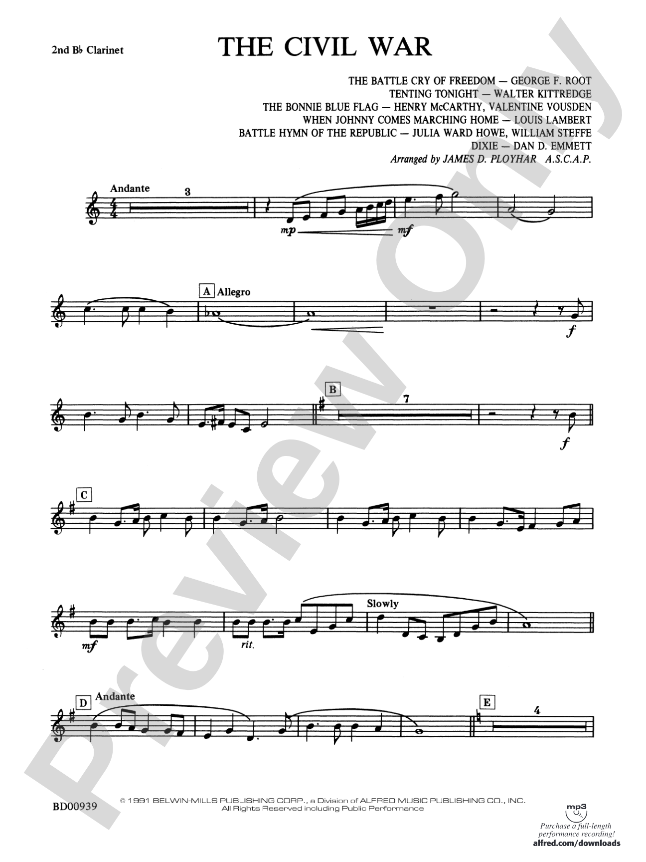 The Civil War: 2nd B-flat Clarinet