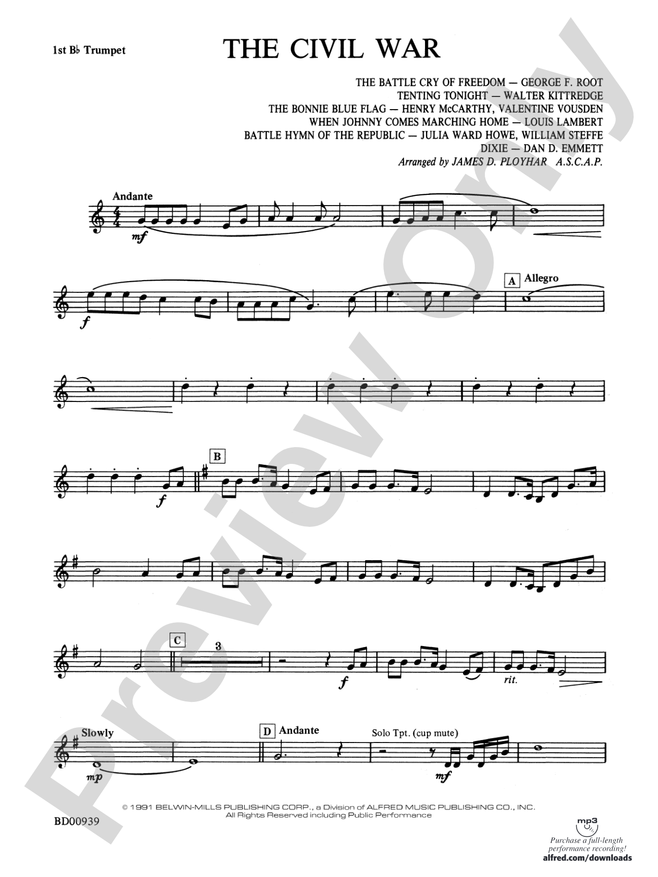 The Civil War: 1st B-flat Trumpet
