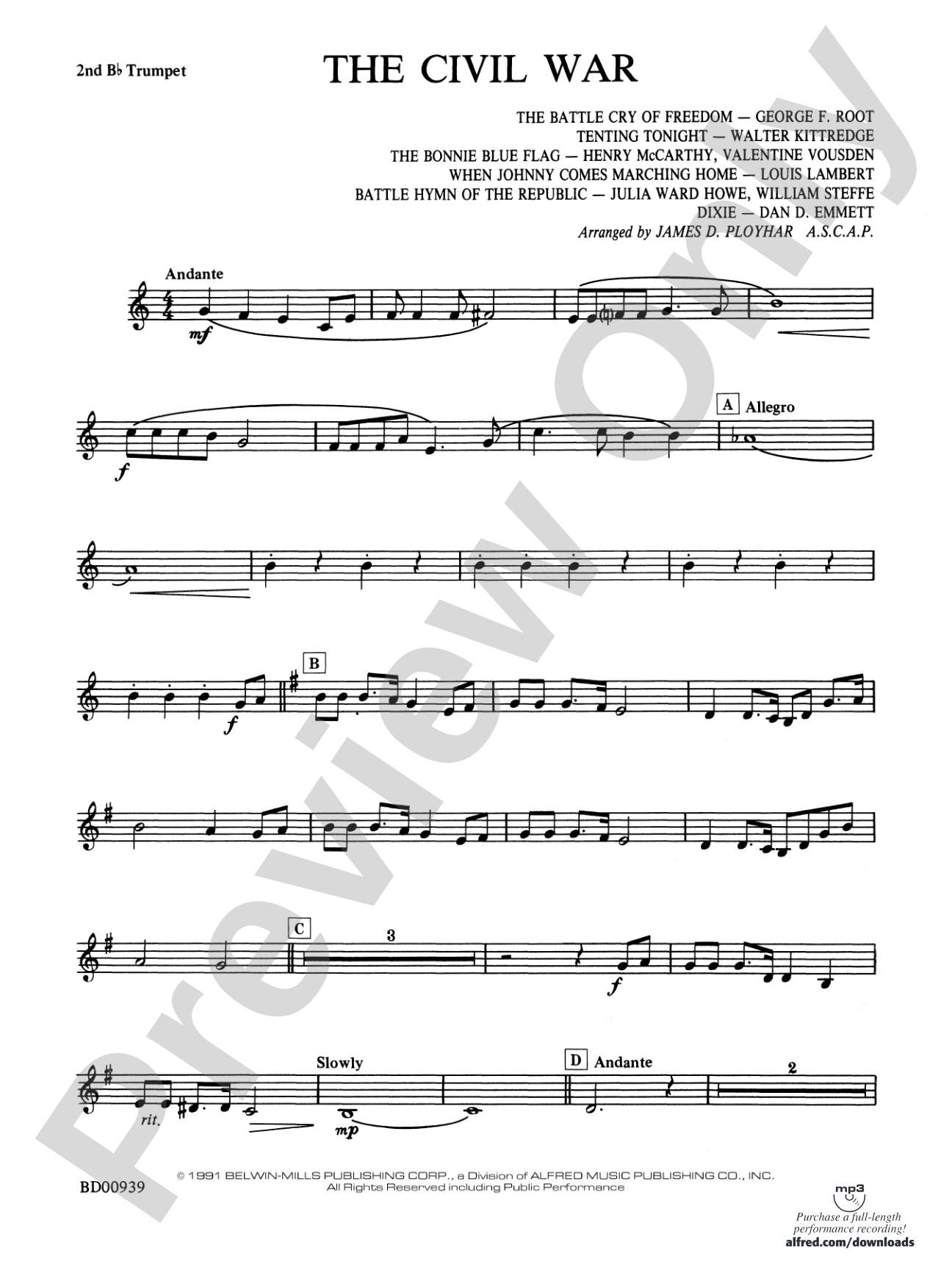 The Civil War: 2nd B-flat Trumpet