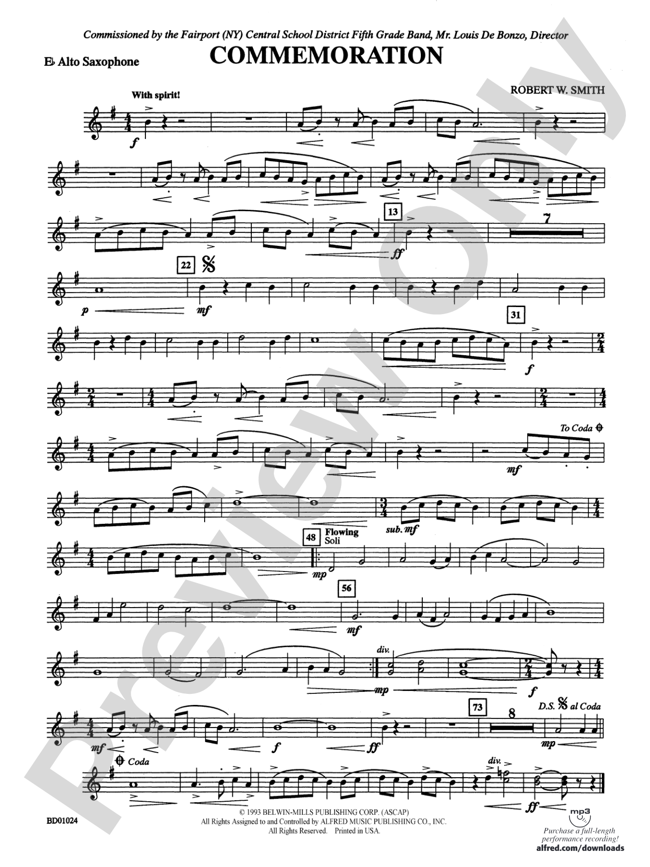 Commemoration: E-flat Alto Saxophone