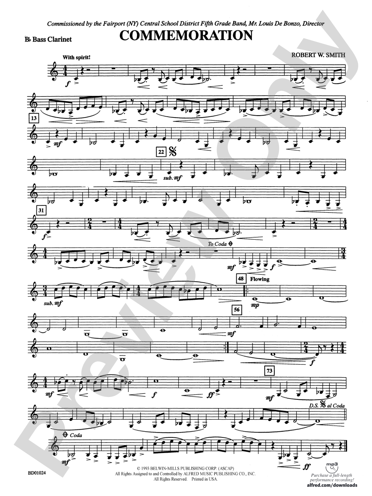 Commemoration: B-flat Bass Clarinet