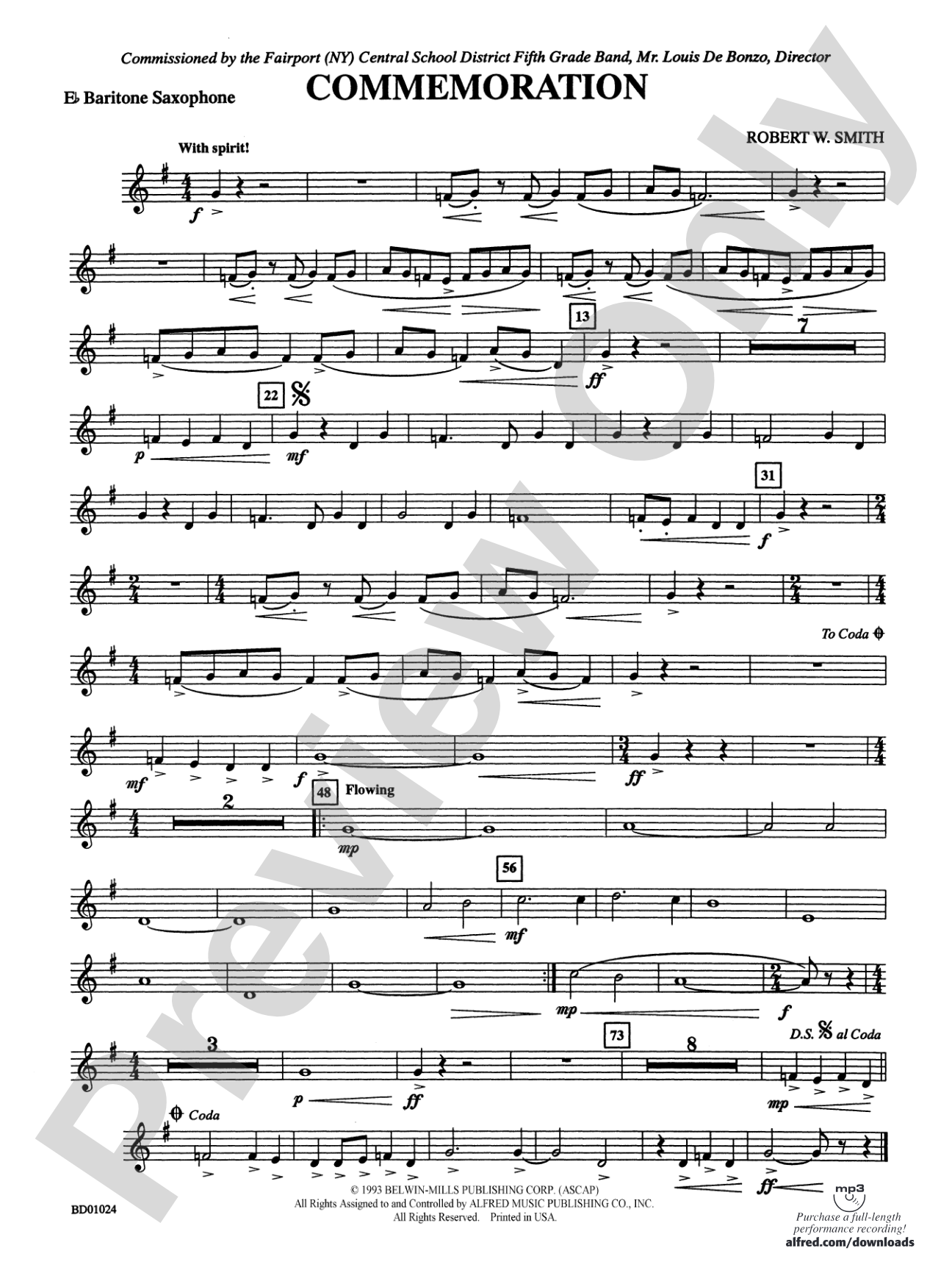 Commemoration: E-flat Baritone Saxophone