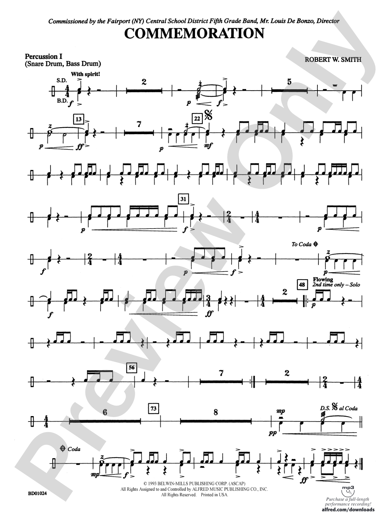 Commemoration: 1st Percussion