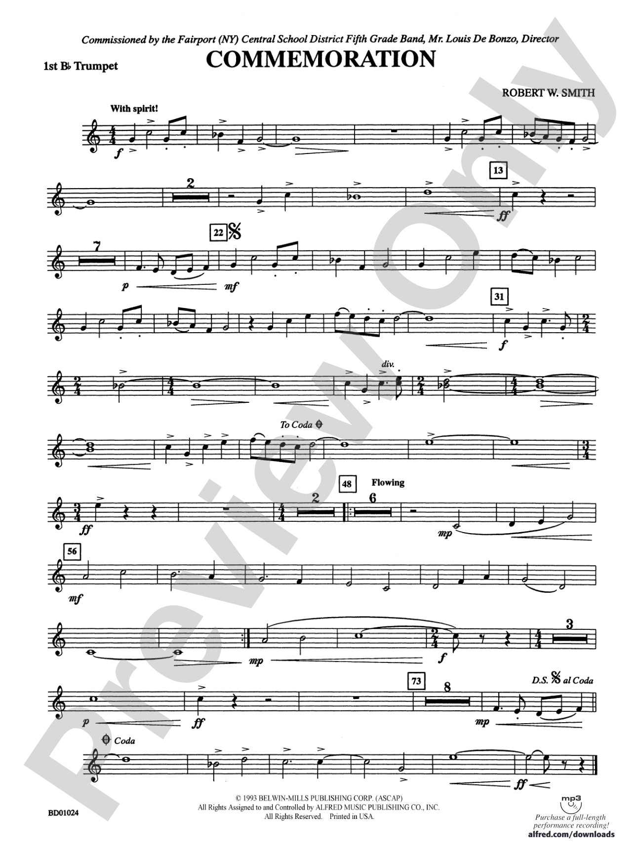 Commemoration: 1st B-flat Trumpet