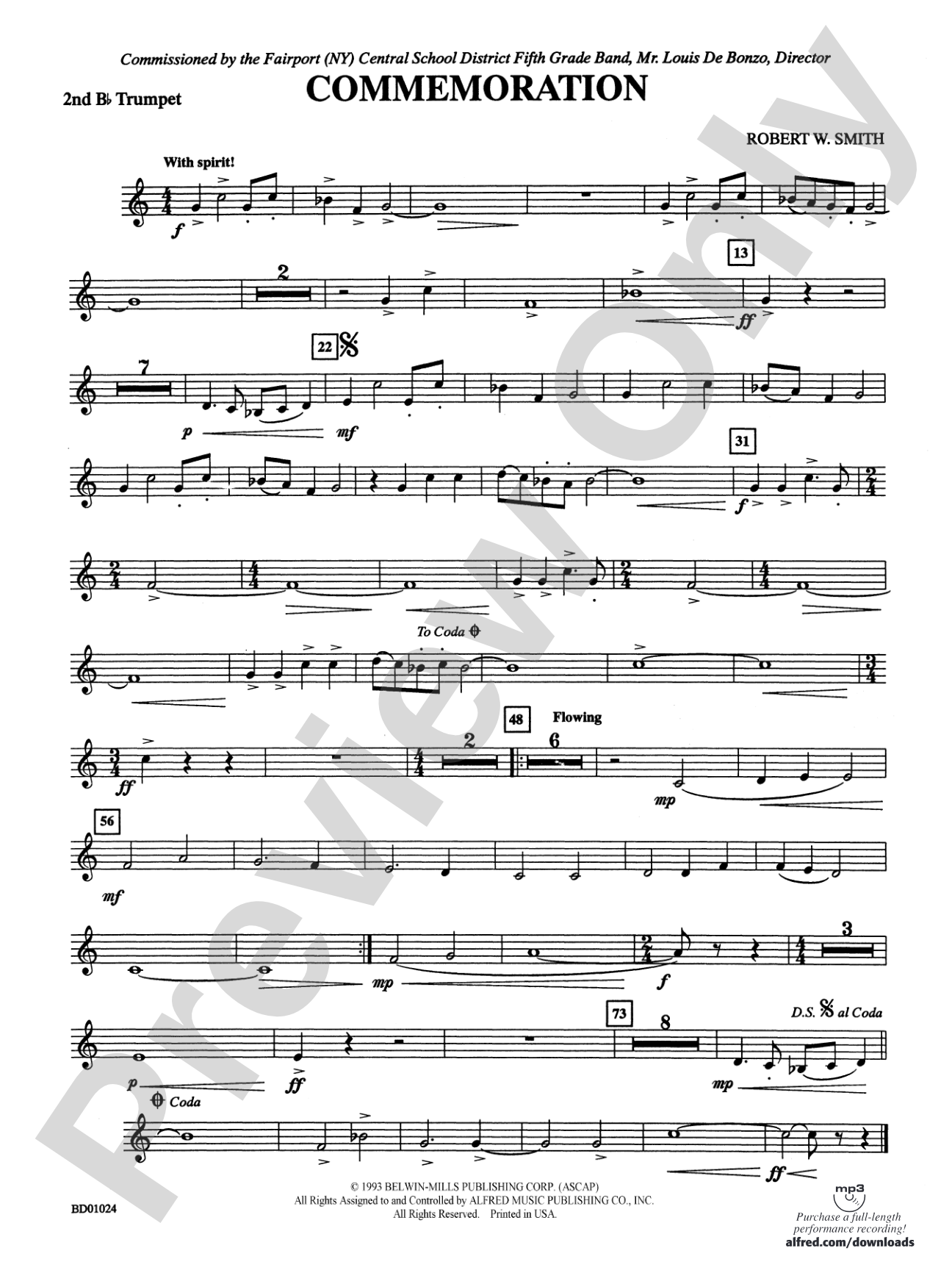 Commemoration: 2nd B-flat Trumpet