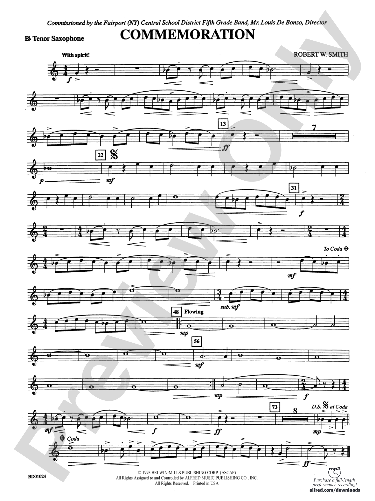 Commemoration: B-flat Tenor Saxophone