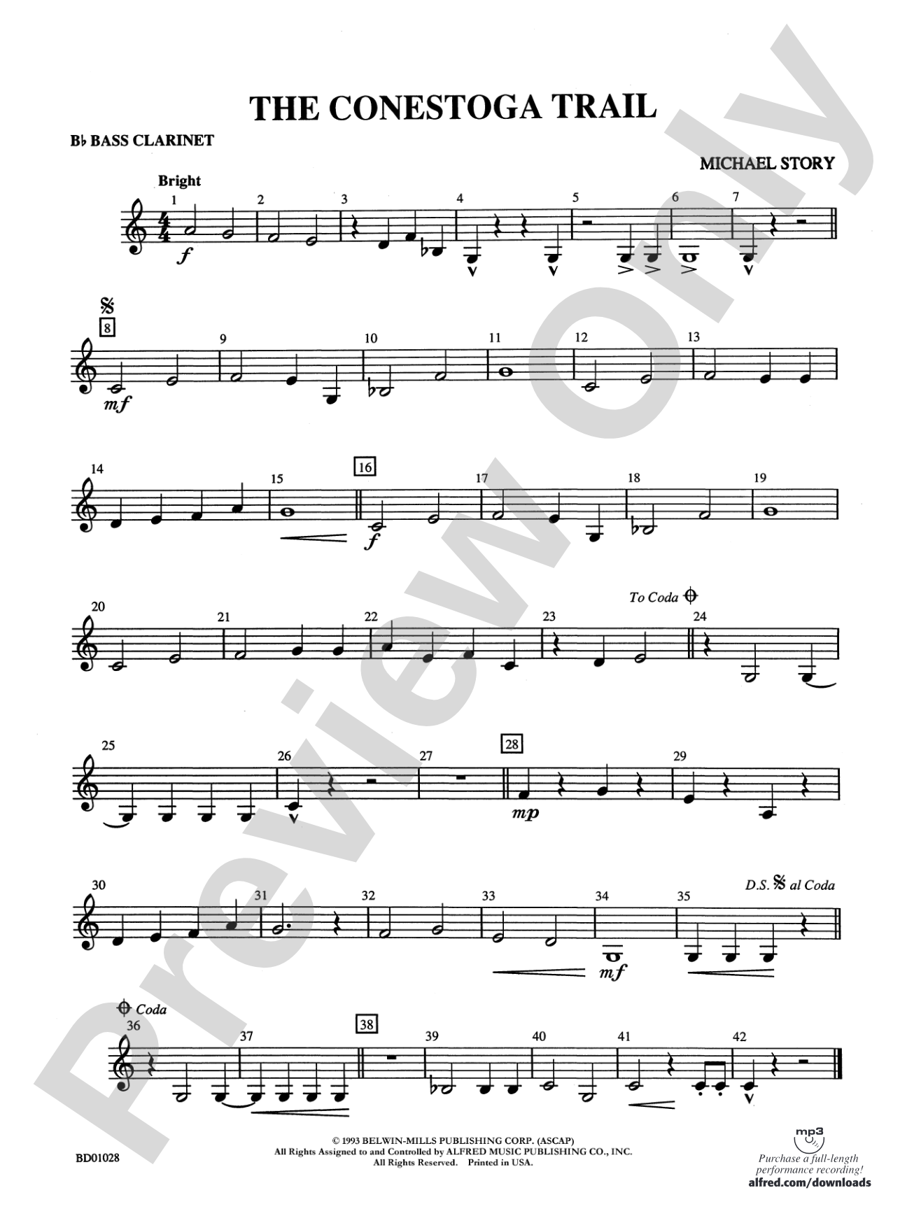 The Conestoga Trail: B-flat Bass Clarinet