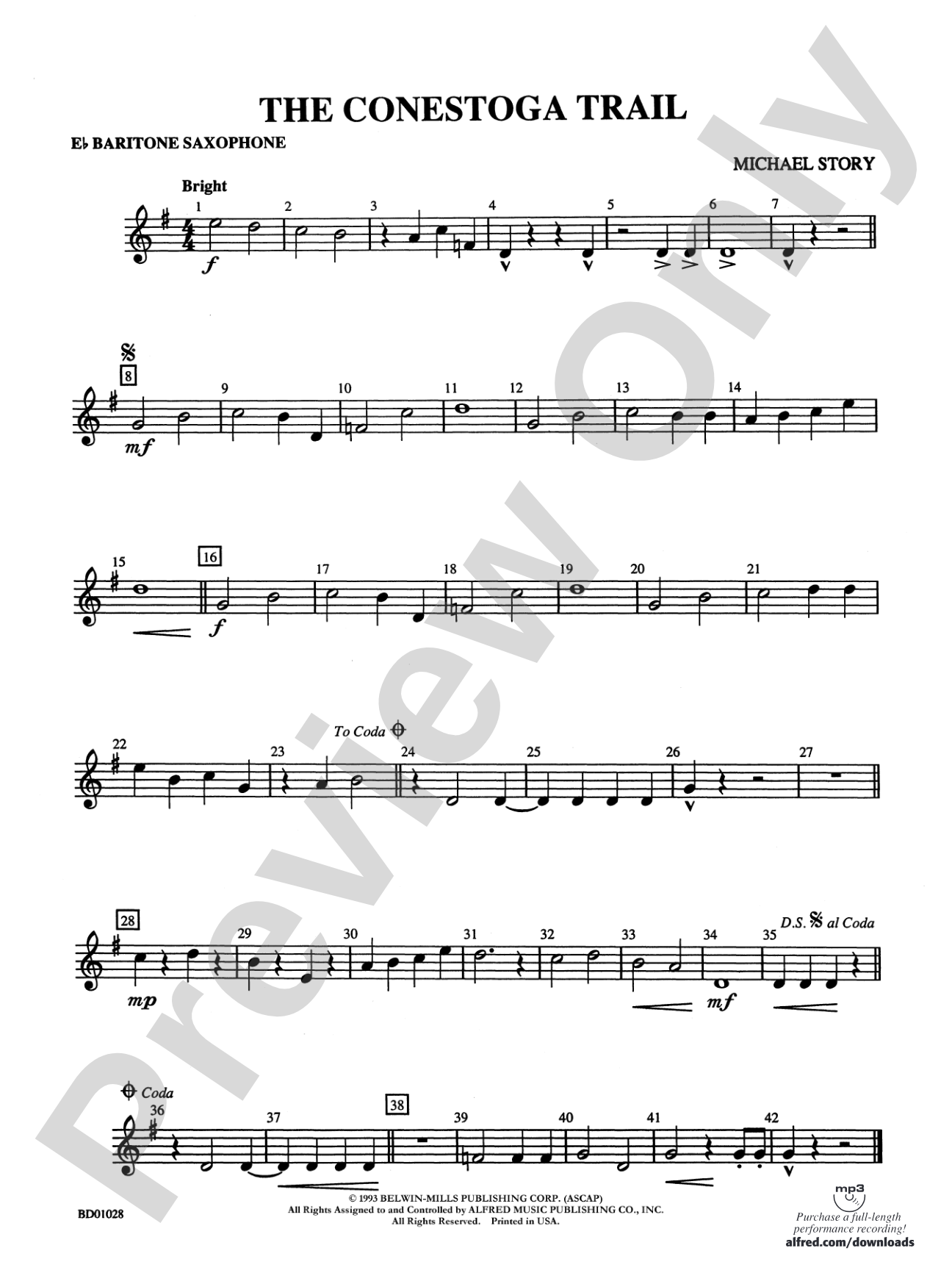 The Conestoga Trail: E-flat Baritone Saxophone