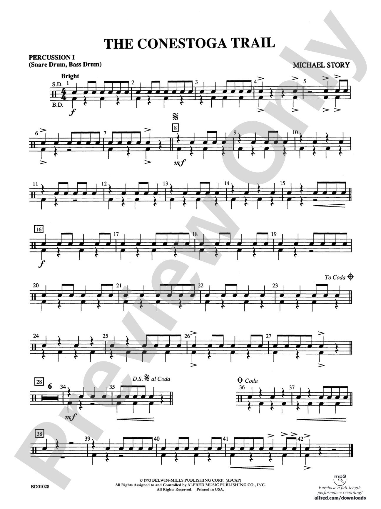 The Conestoga Trail: 1st Percussion