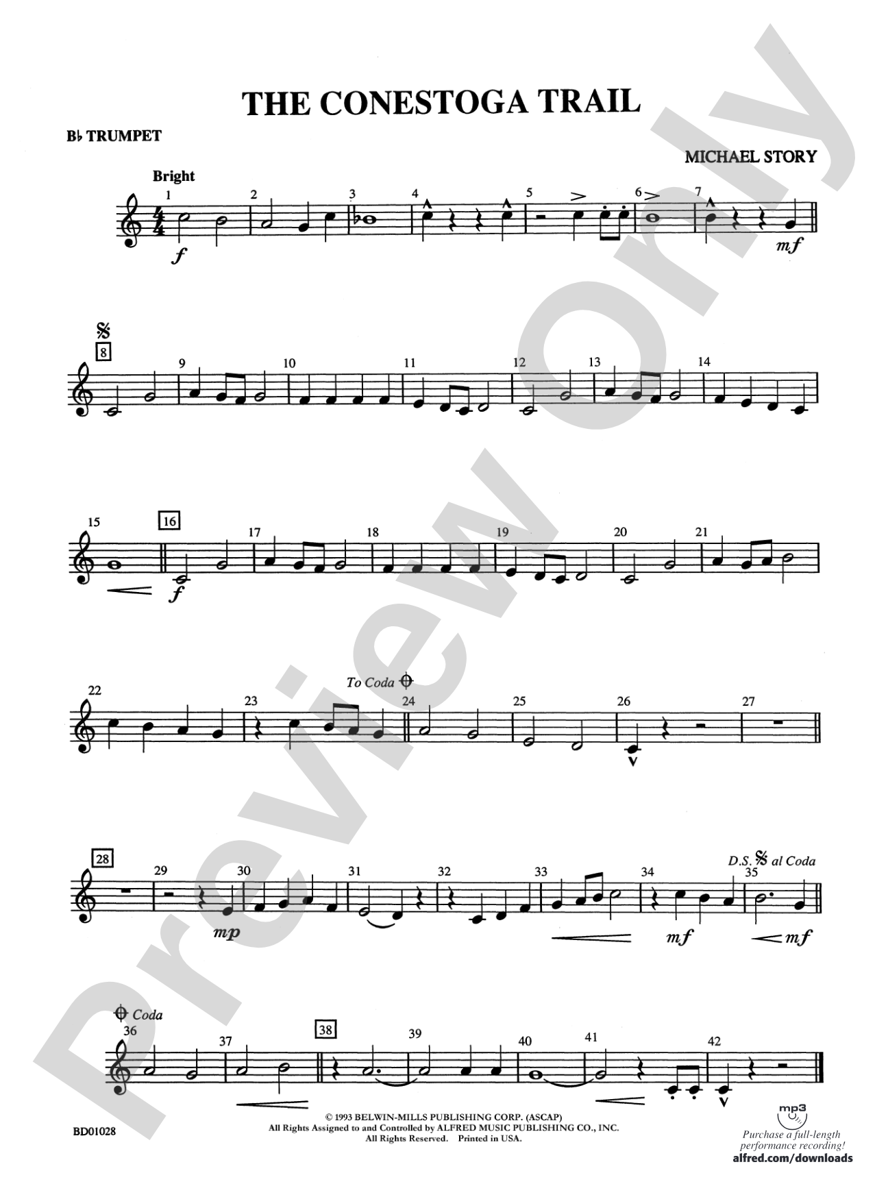 The Conestoga Trail: 1st B-flat Trumpet