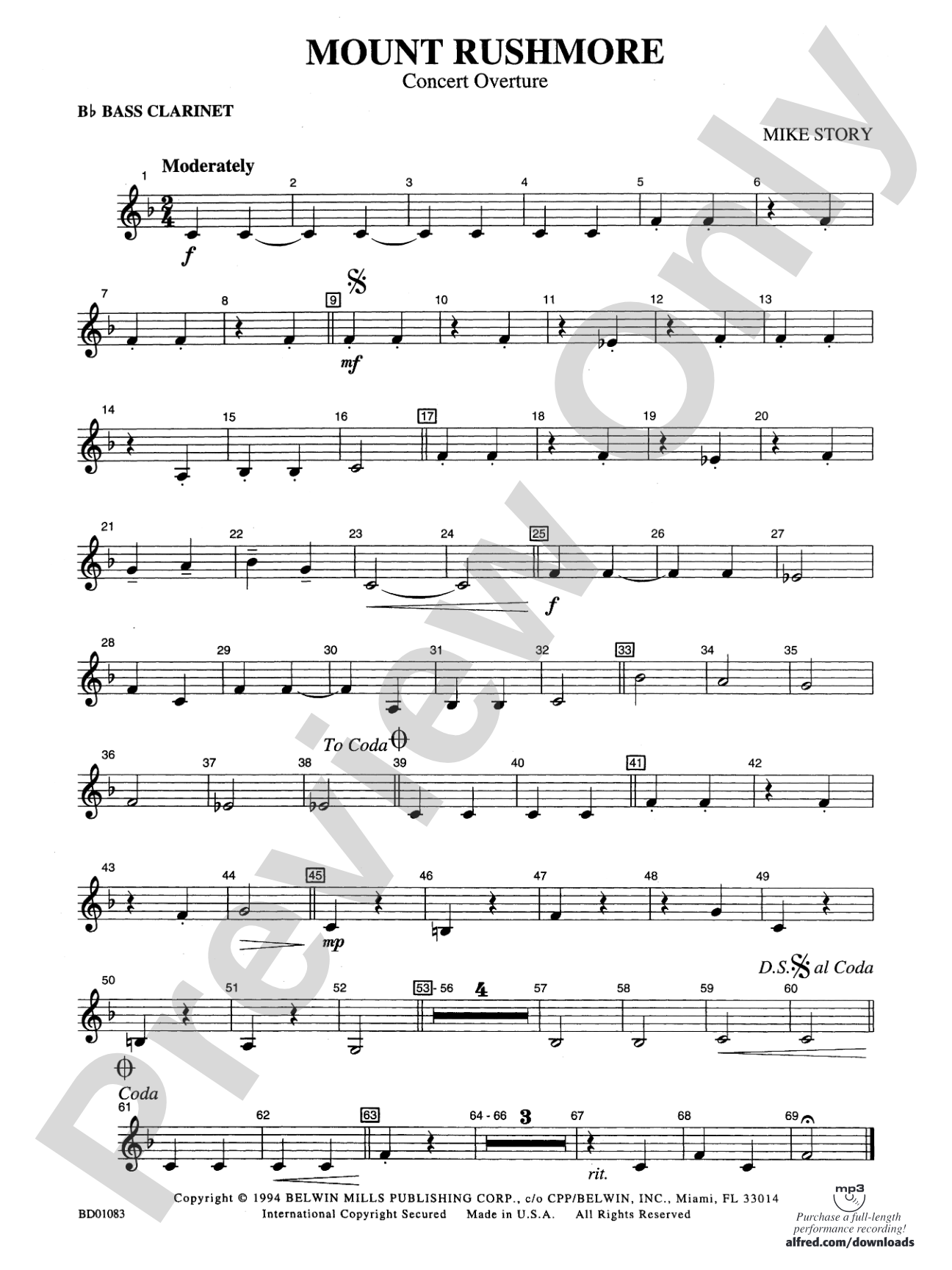 Mount Rushmore: B-flat Bass Clarinet